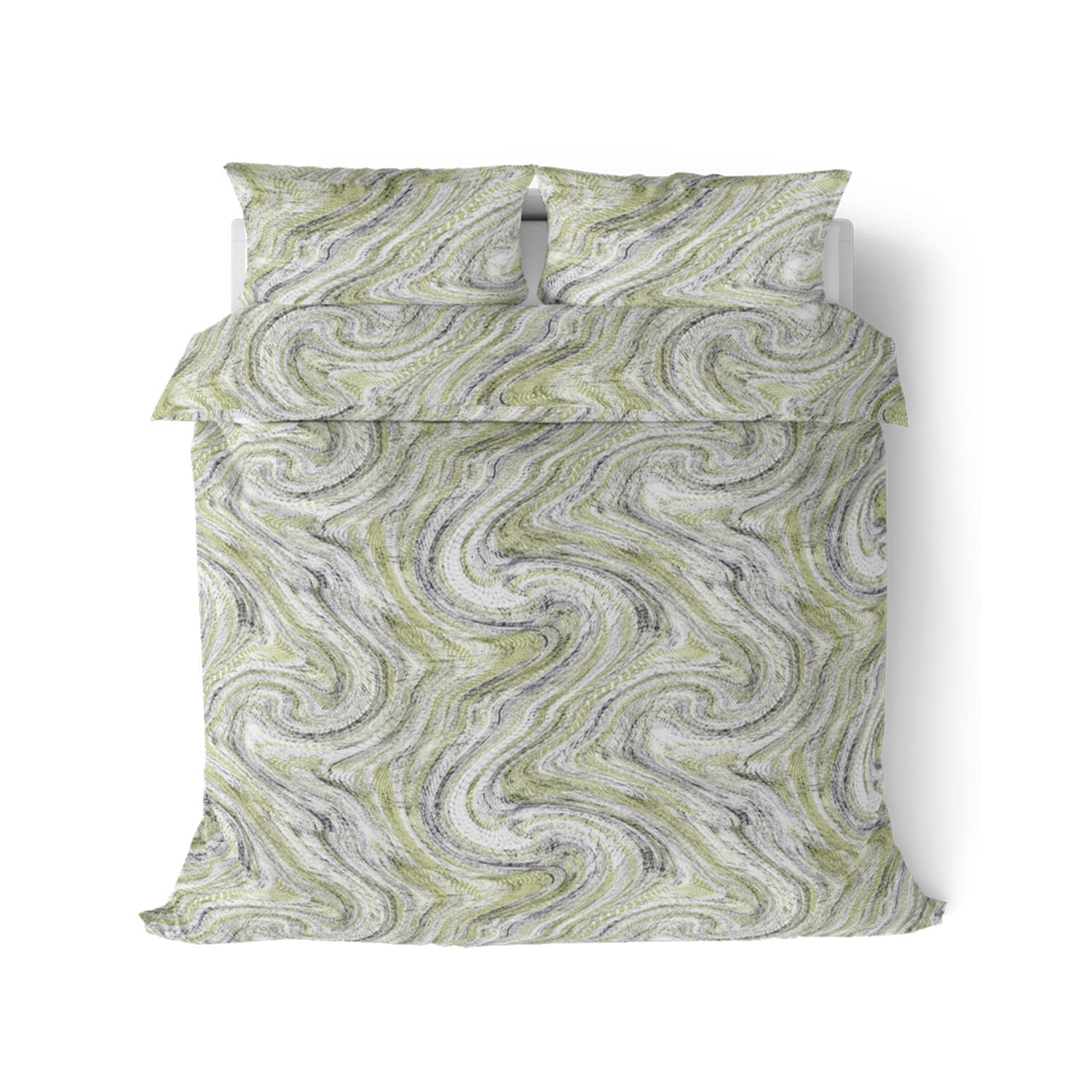 Himeya 100% Cotton Modern Canvas 300 TC King Size Sheet Set - Muted Lime