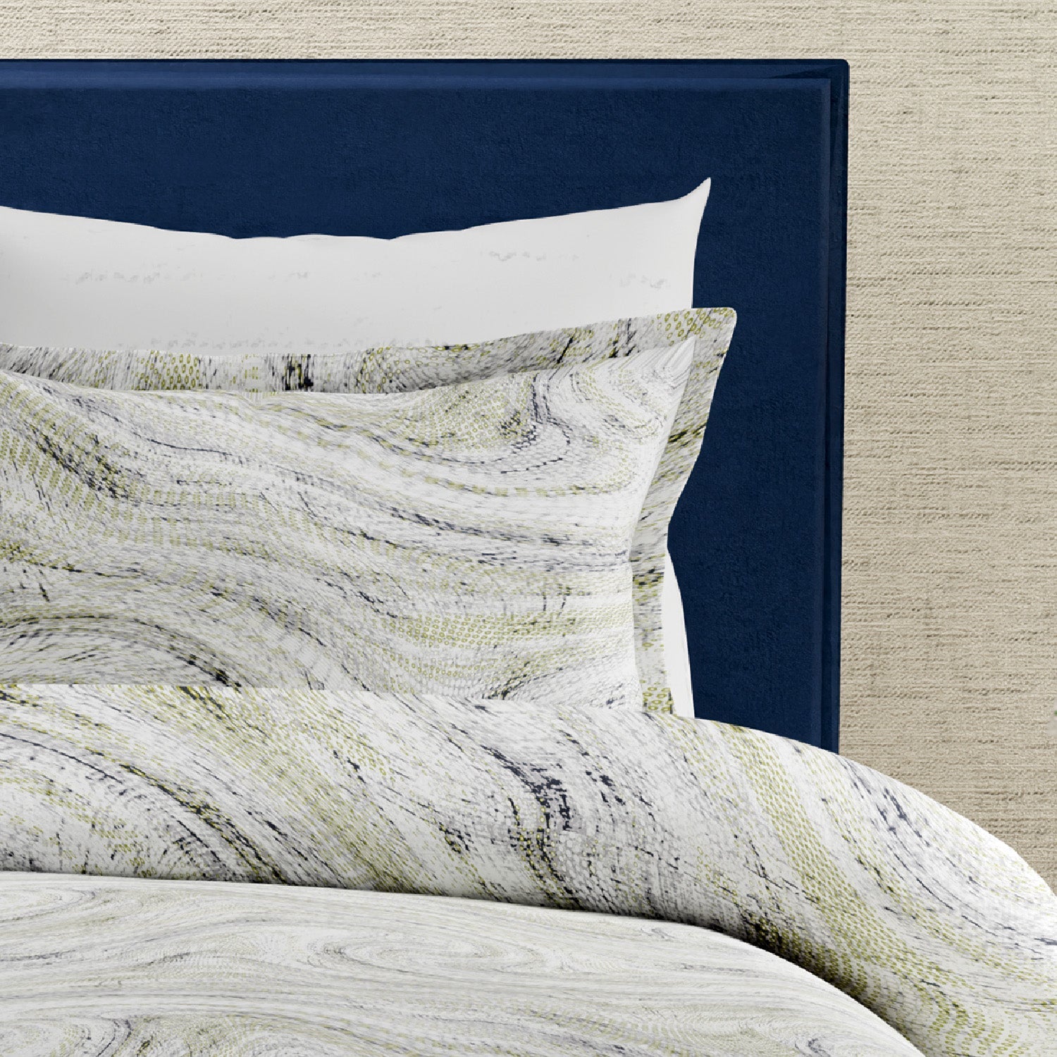 Himeya 100% Cotton Modern Canvas 300 TC King Size Sheet Set - Muted Lime