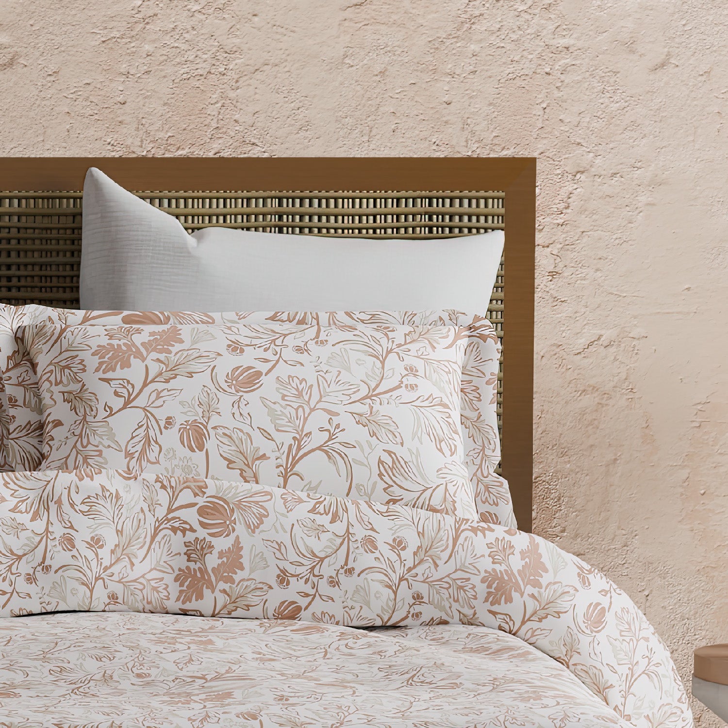 Elite Collection, Botanical Wonder | Printed King Bedsheet Set | 180 TC Cotton -Gold Rust  by Himeya