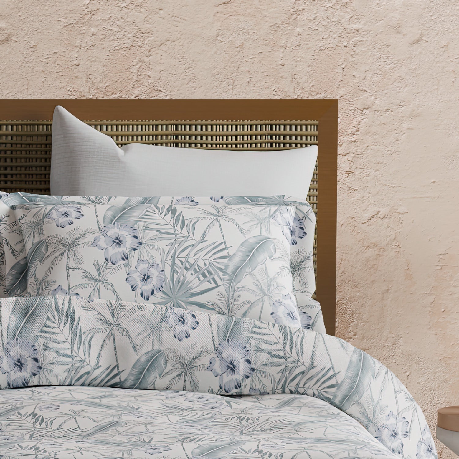 Elite Collection, Botanical Wonder | Printed King Bedsheet Set | 180 TC Cotton -Venus Blue  by Himeya