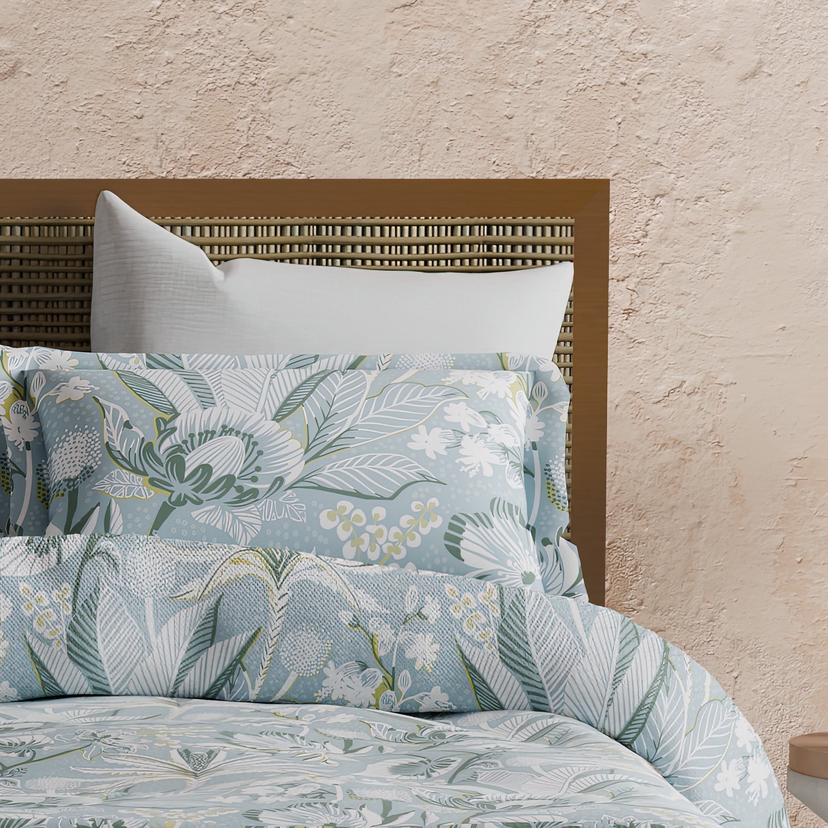 Elite Collection, Botanical Wonder | Printed King Bedsheet Set | 180 TC Cotton -Serene Blue  by Himeya