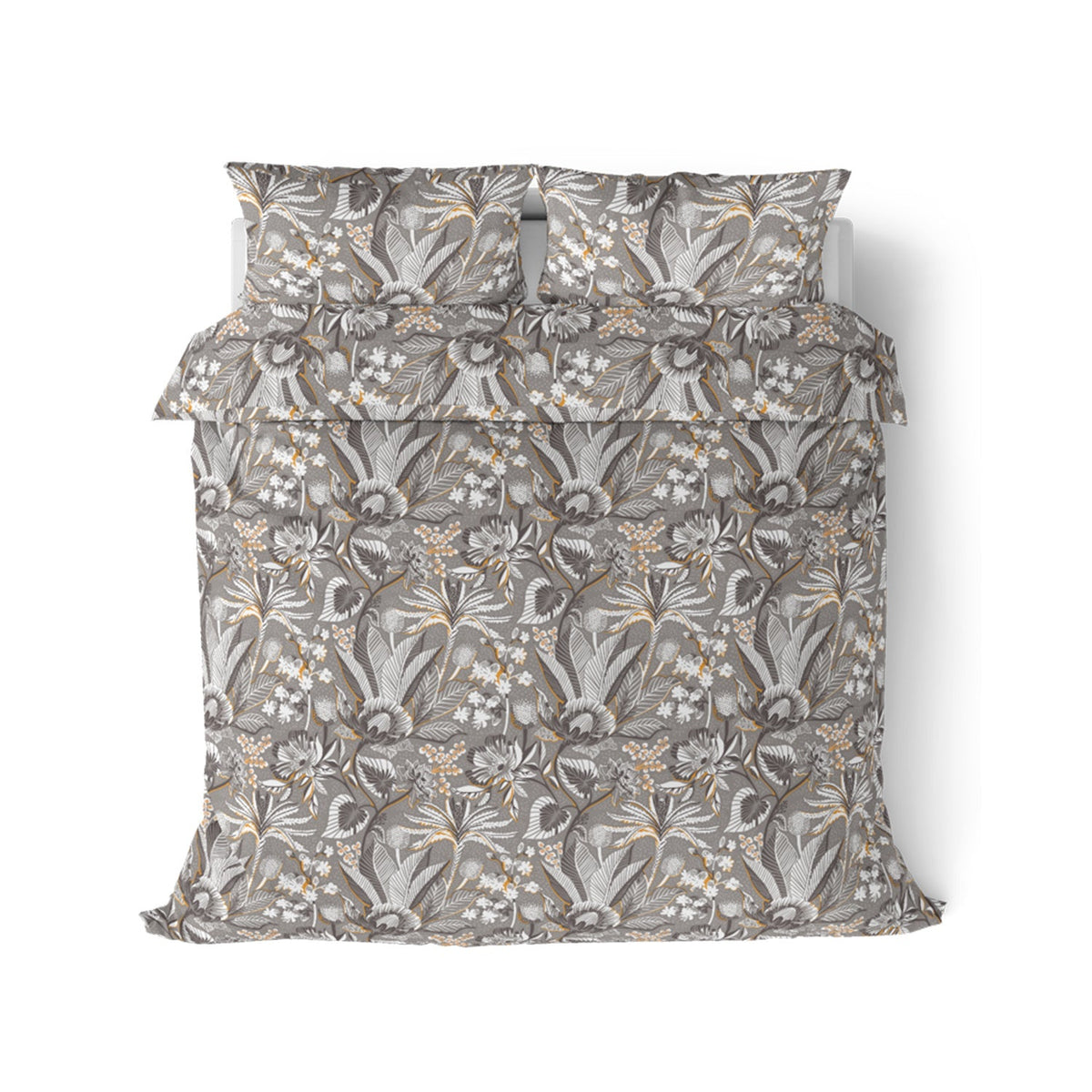 The Elite Collection | Printed King Bedsheet Set | 180 TC Cotton  | Silver Grey
