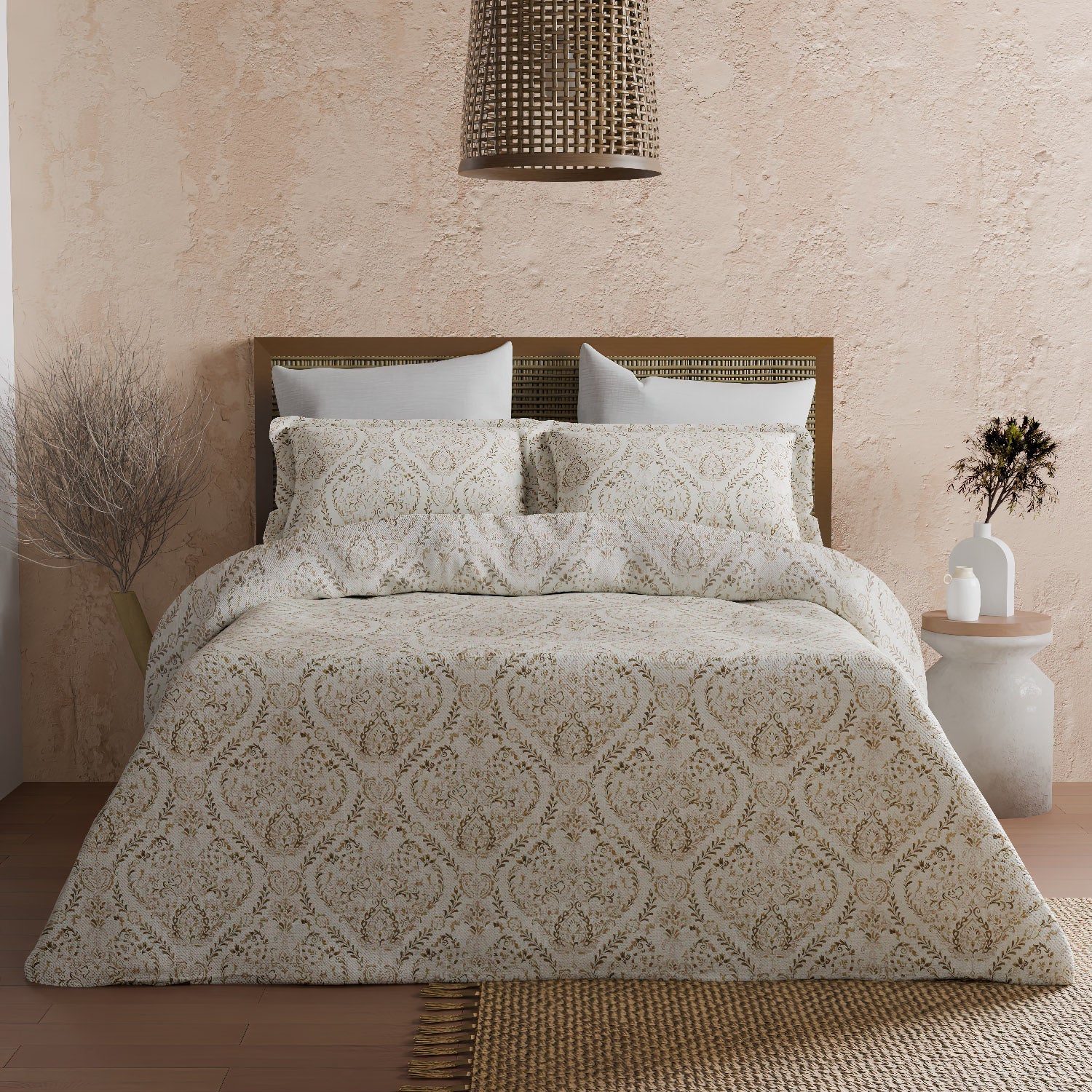 The Elite Collection | Printed King Bedsheet Set | 180 TC Cotton | Chrome Hues