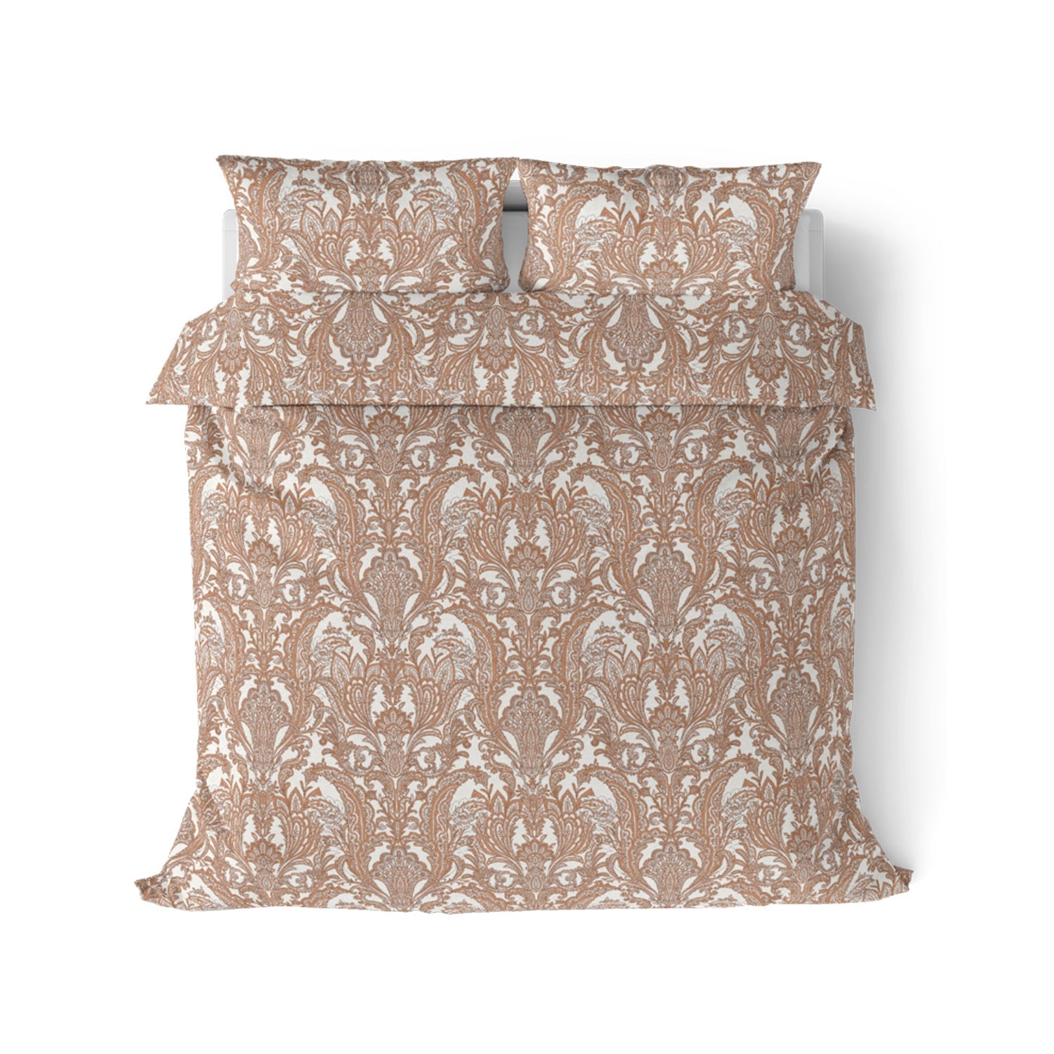 The Elite Collection | Printed King Bedsheet Set | 180 TC Cotton | Spanish Peach