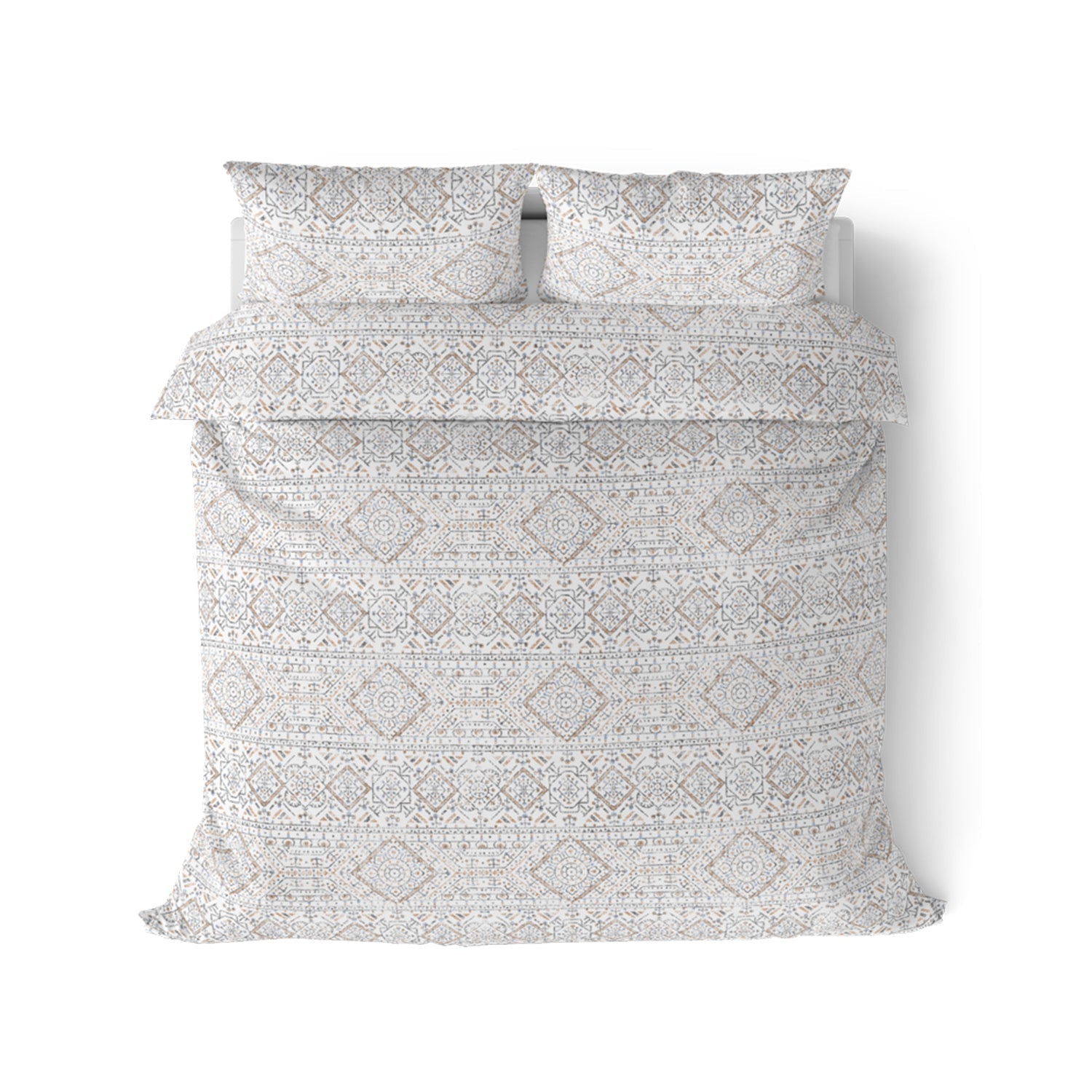 The Elite Collection | Printed King Bedsheet Set | 180 TC Cotton | Sandstone