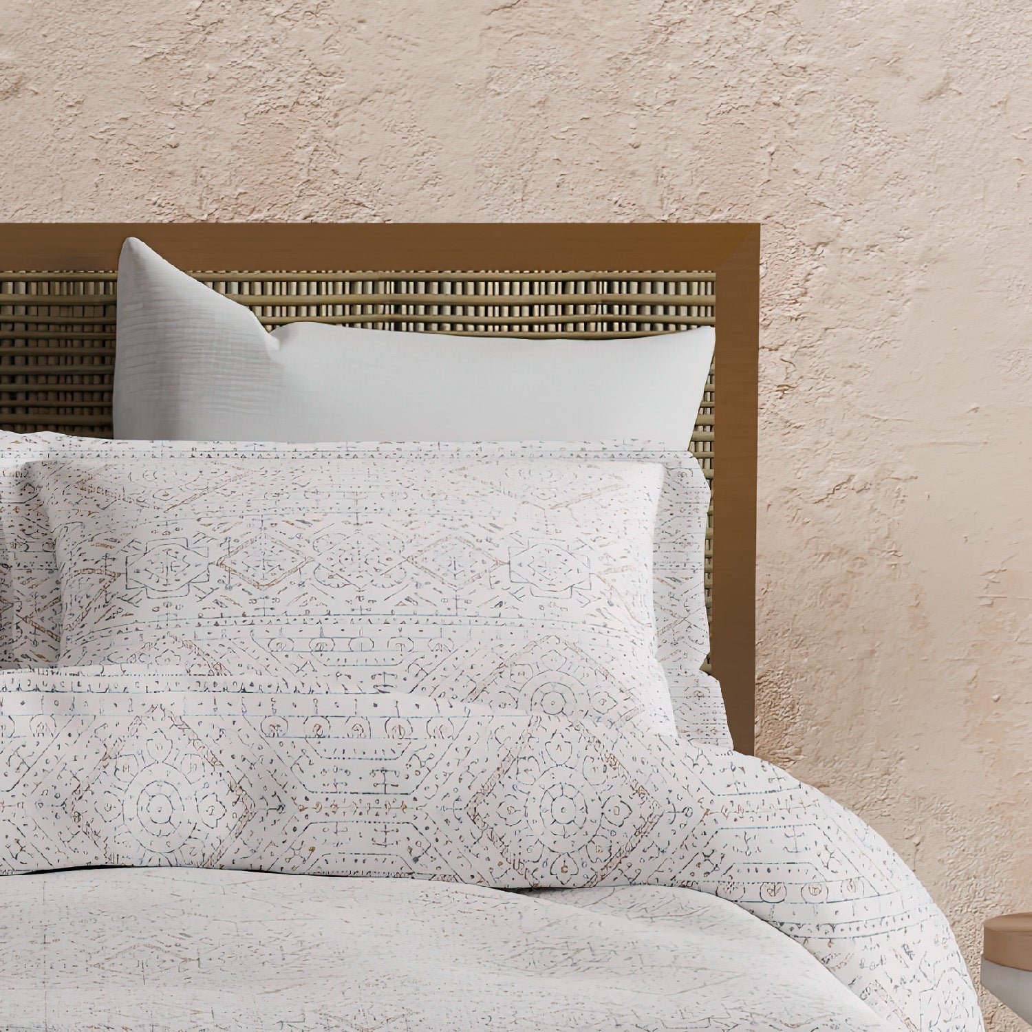 The Elite Collection | Printed King Bedsheet Set | 180 TC Cotton | Sandstone