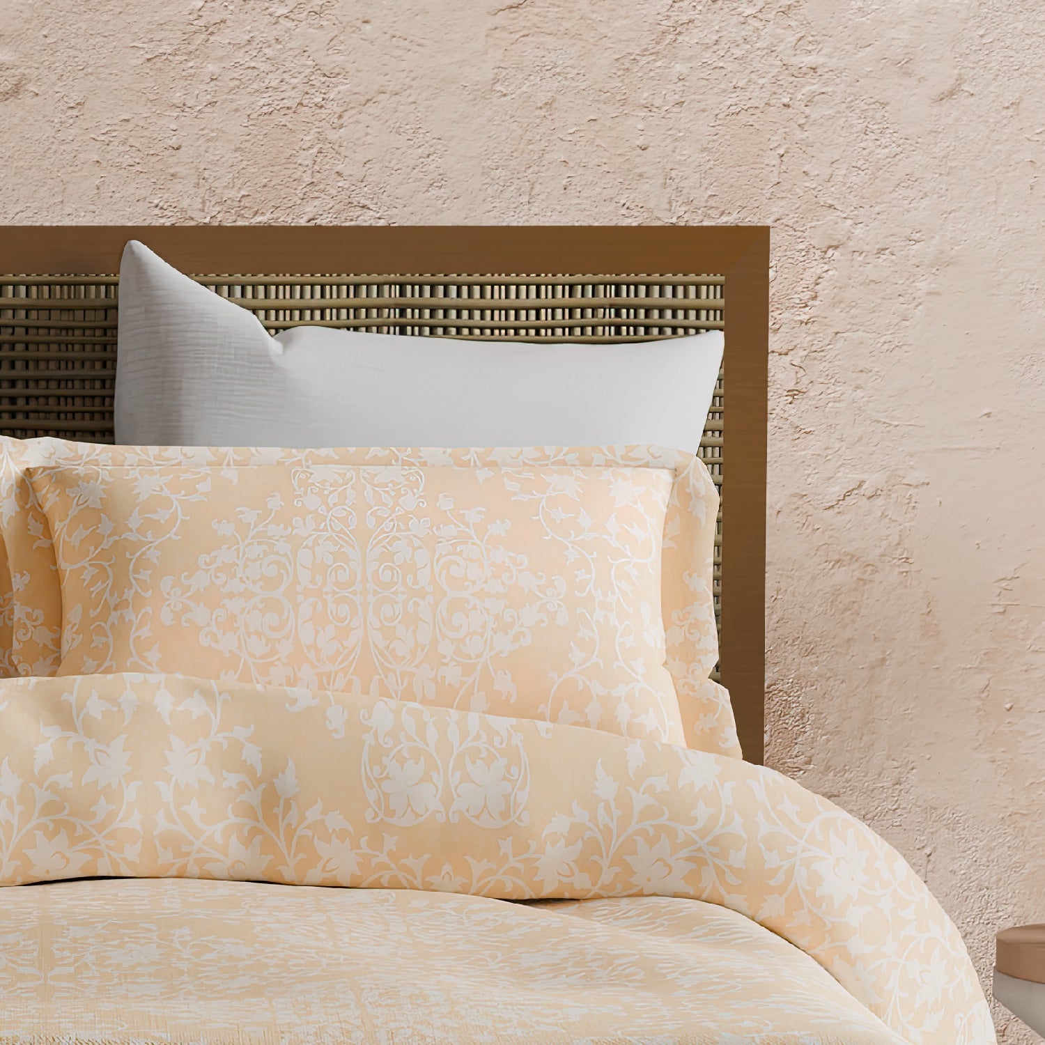 The Elite Collection | Printed King Bedsheet Set | 180 TC Cotton | Ecru