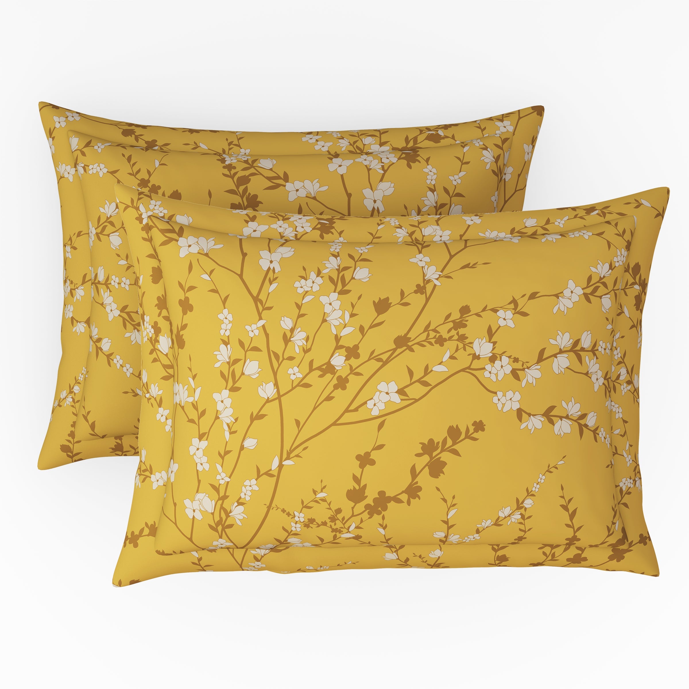 The Comfort Collection | Printed King Bedsheet Set | 120 TC Cotton | Sunrise Yellow