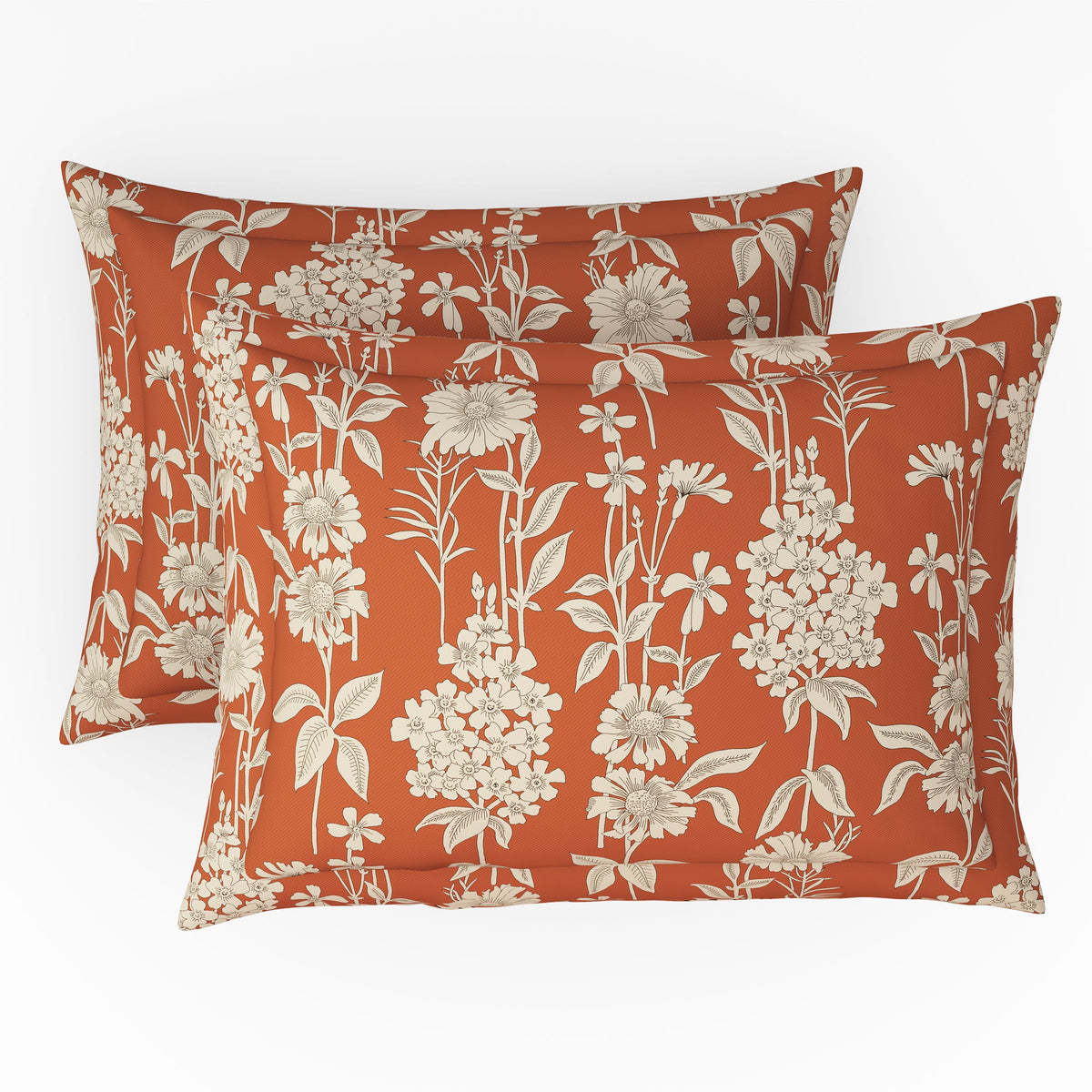 The Comfort Collection | Printed King Bedsheet Set | 120 TC Cotton | Tangerine