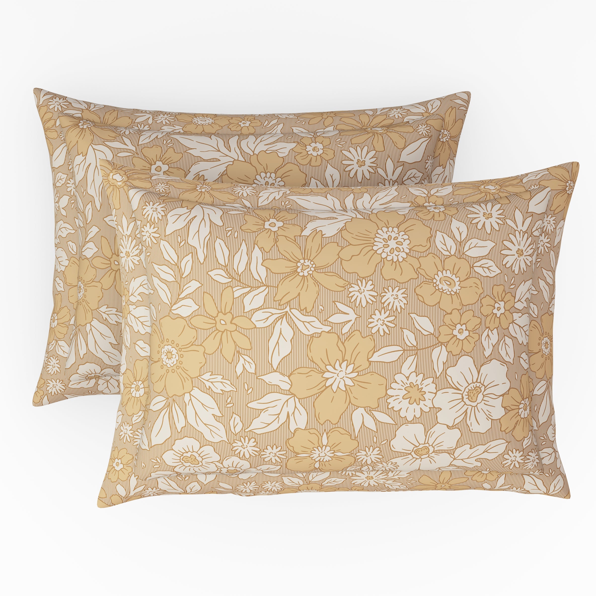 The Comfort Collection | Printed King Bedsheet Set | 120 TC Cotton | Beige Wood