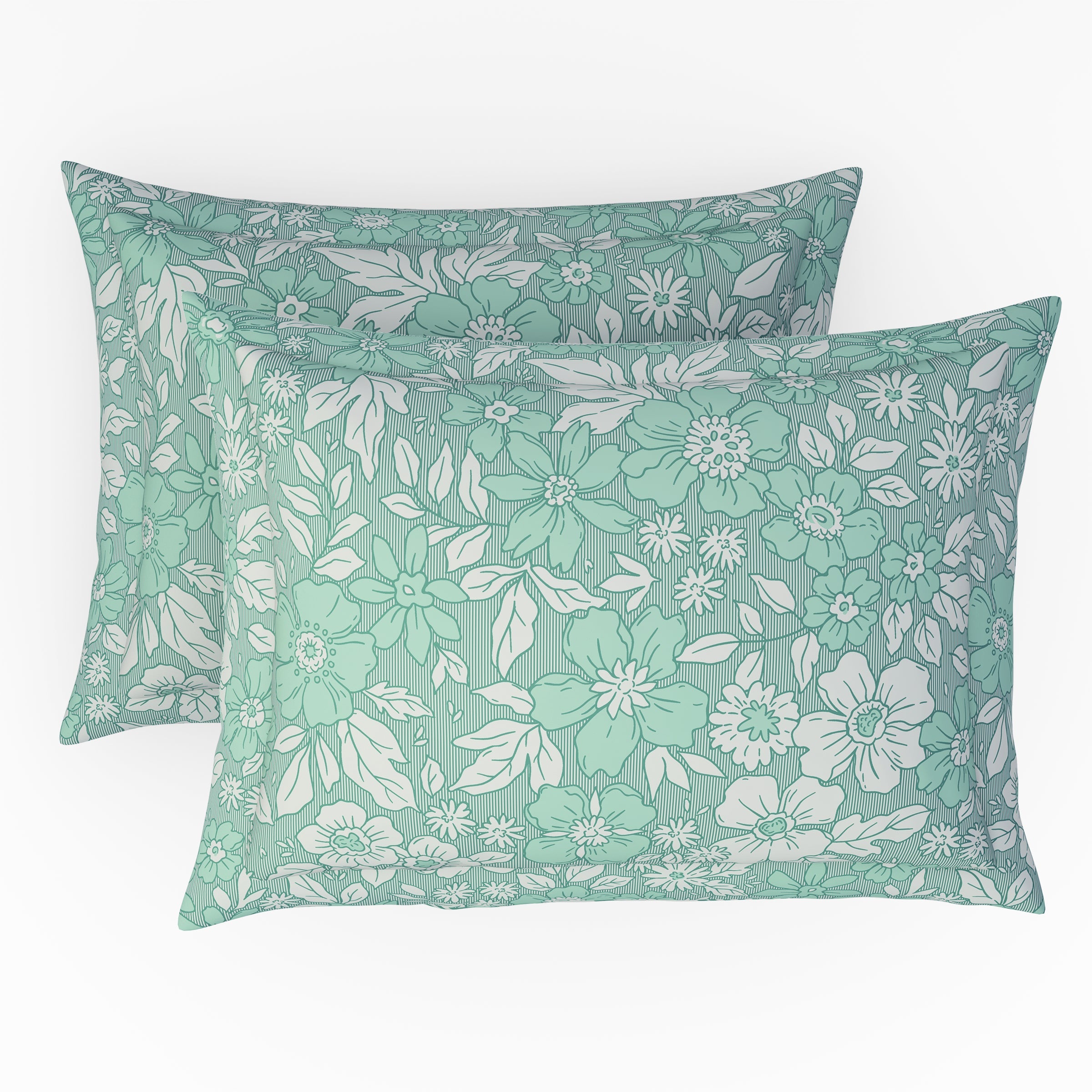 The Comfort Collection | Printed King Bedsheet Set | 120 TC Cotton | Mint Spring