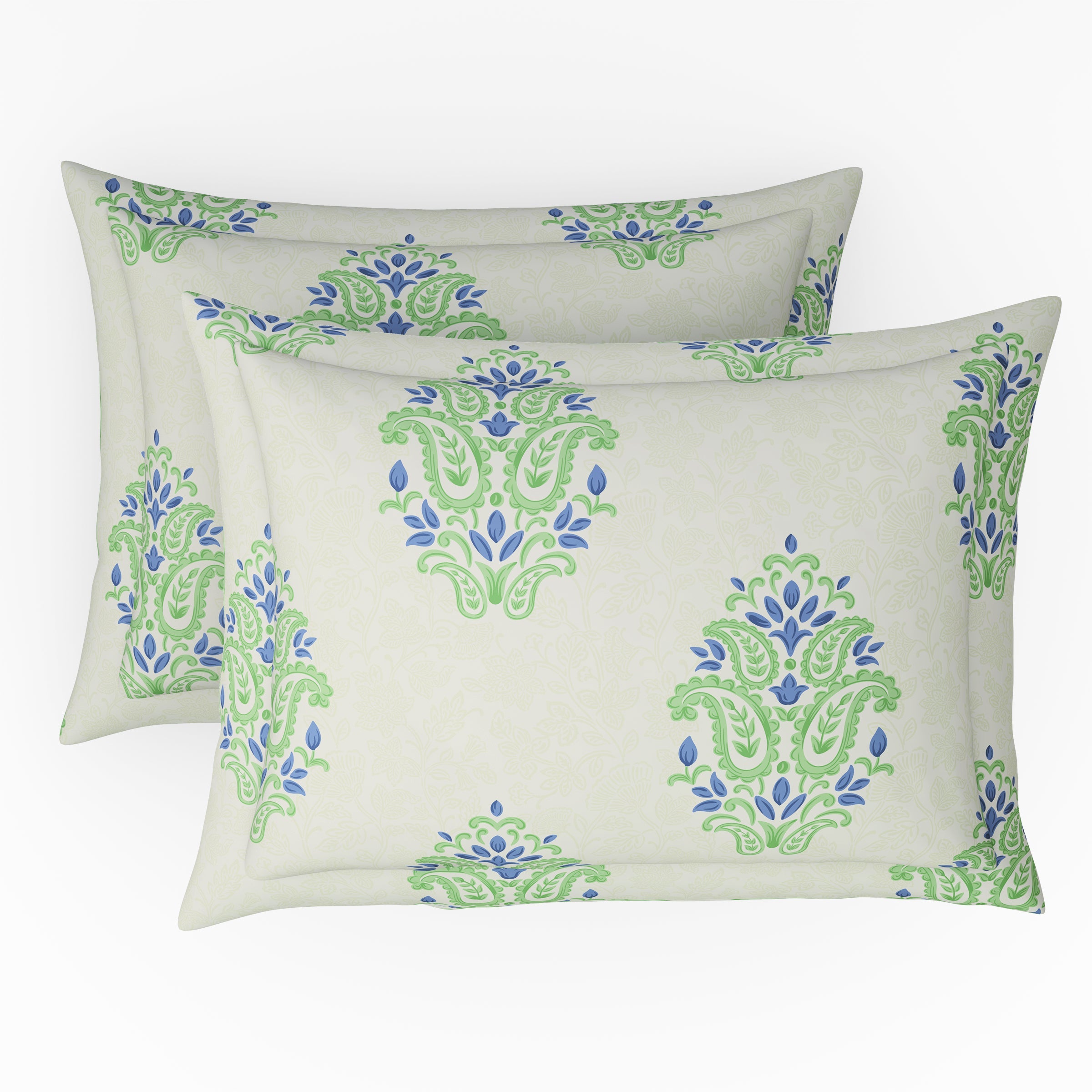 The Comfort Collection | Printed King Bedsheet Set | 144 TC Cotton | Emerald Green