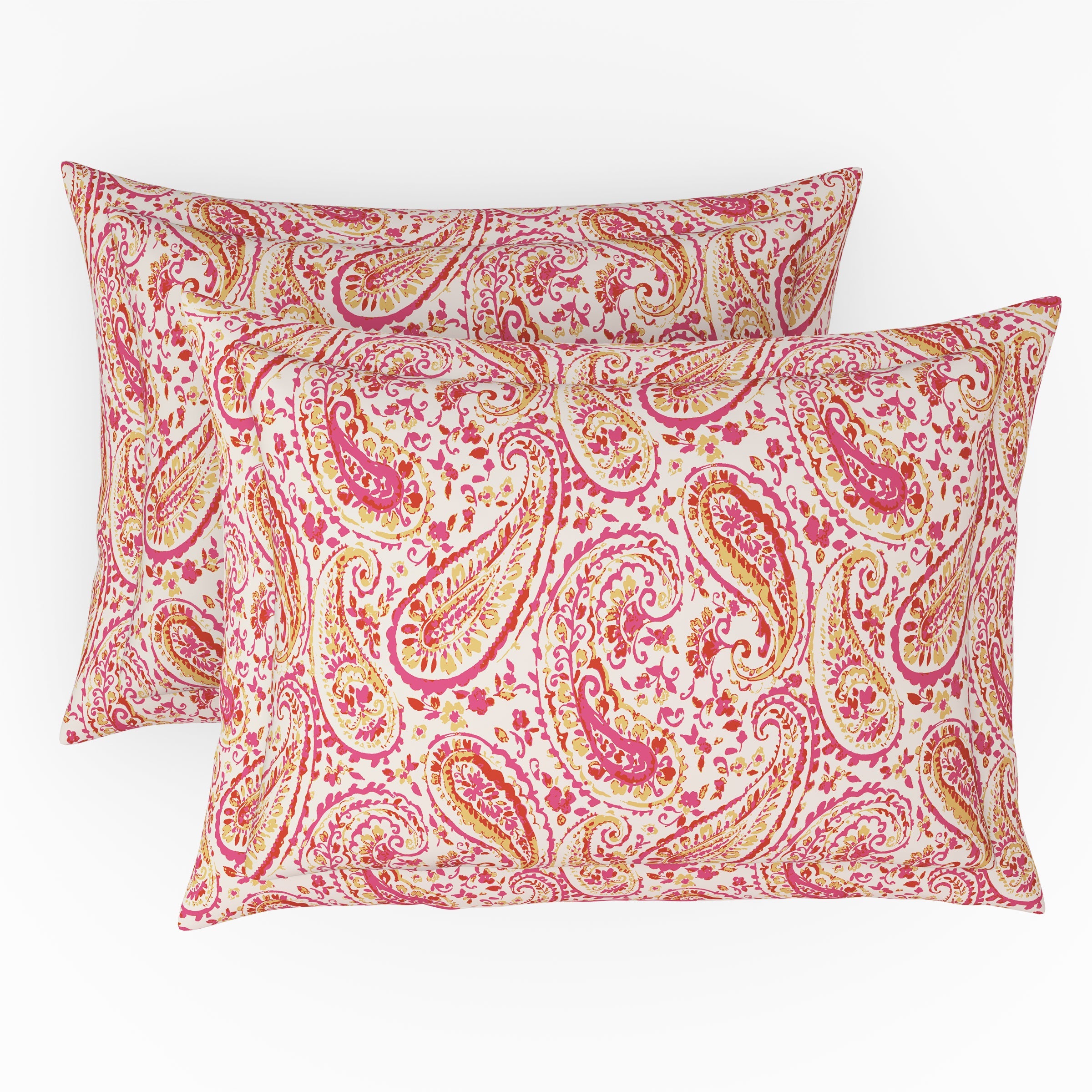 The Comfort Collection | Printed King Bedsheet Set | 144 TC Cotton | Fuchsia Pink