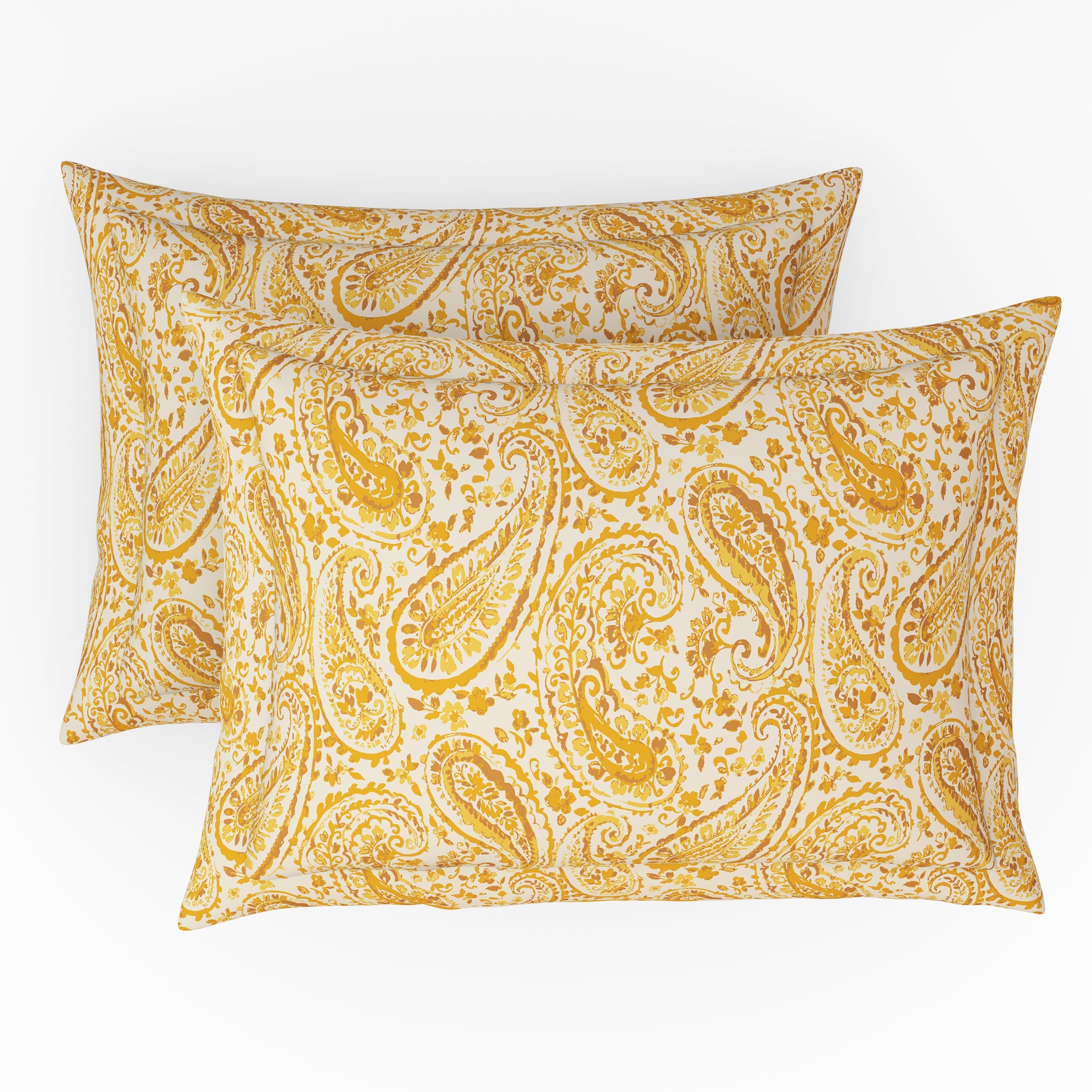 The Comfort Collection | Printed King Bedsheet Set | 144 TC Cotton | Golden Brown