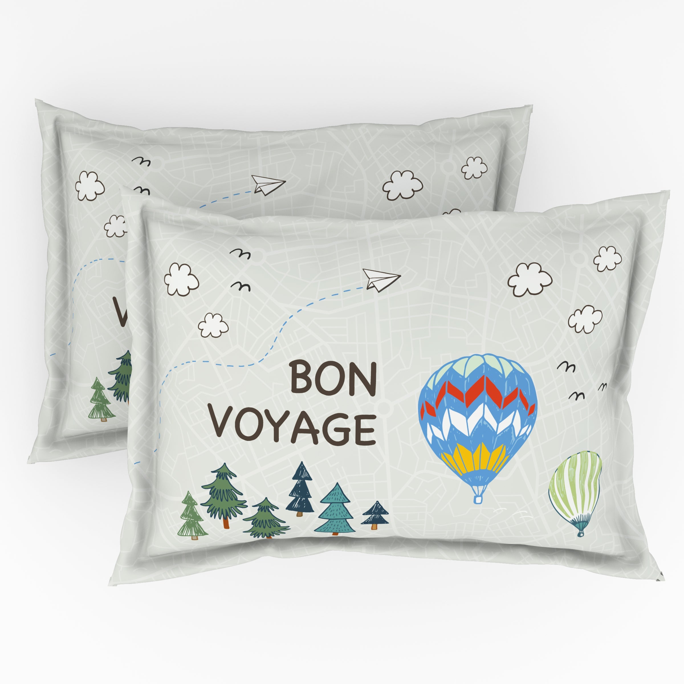 The Play Collection | Printed Double Bedsheet Set | 180 TC Cotton | Around The World