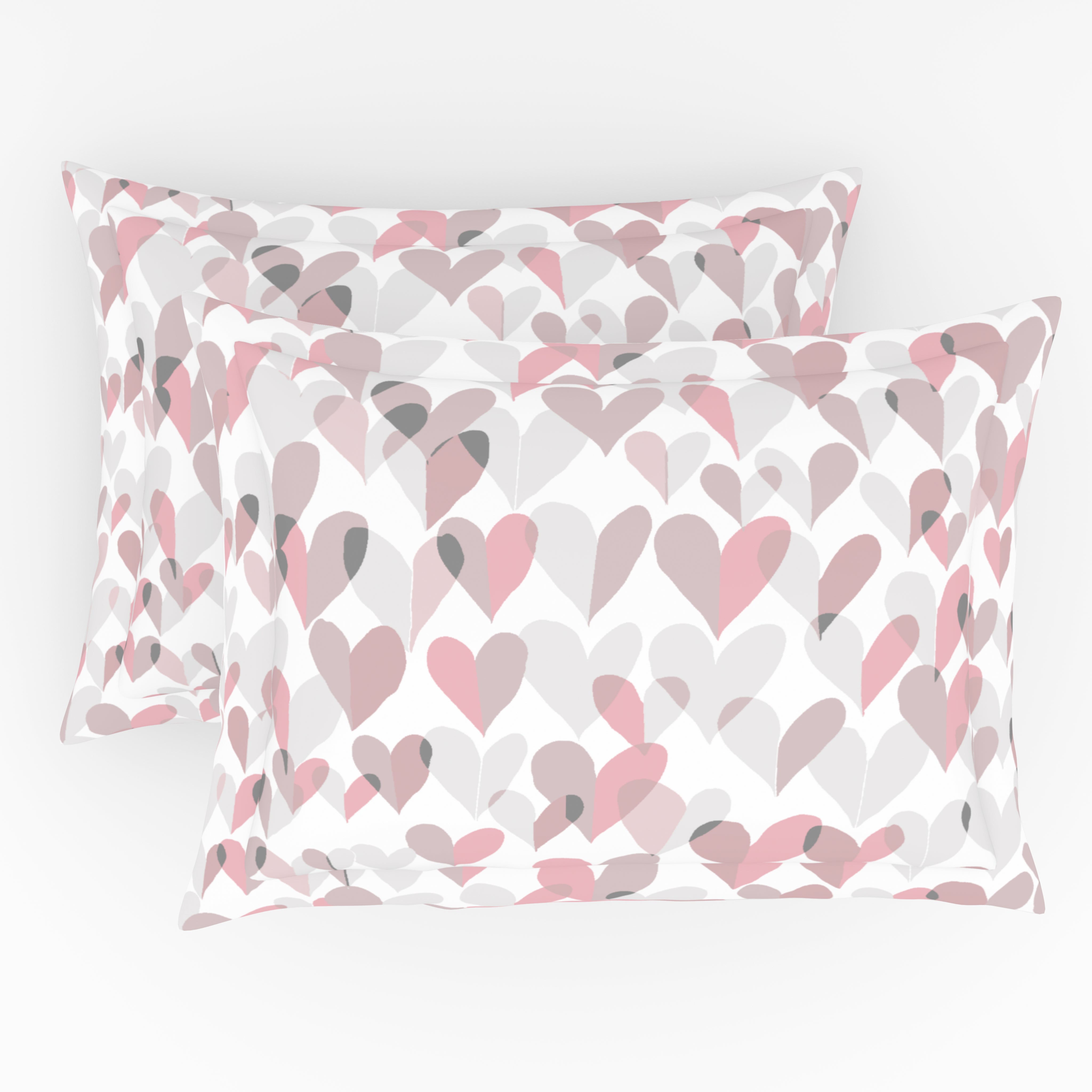 Himeya Elegant | Single Bedsheet Set | 190 TC Cotton -  Confetti Hearts-Blush