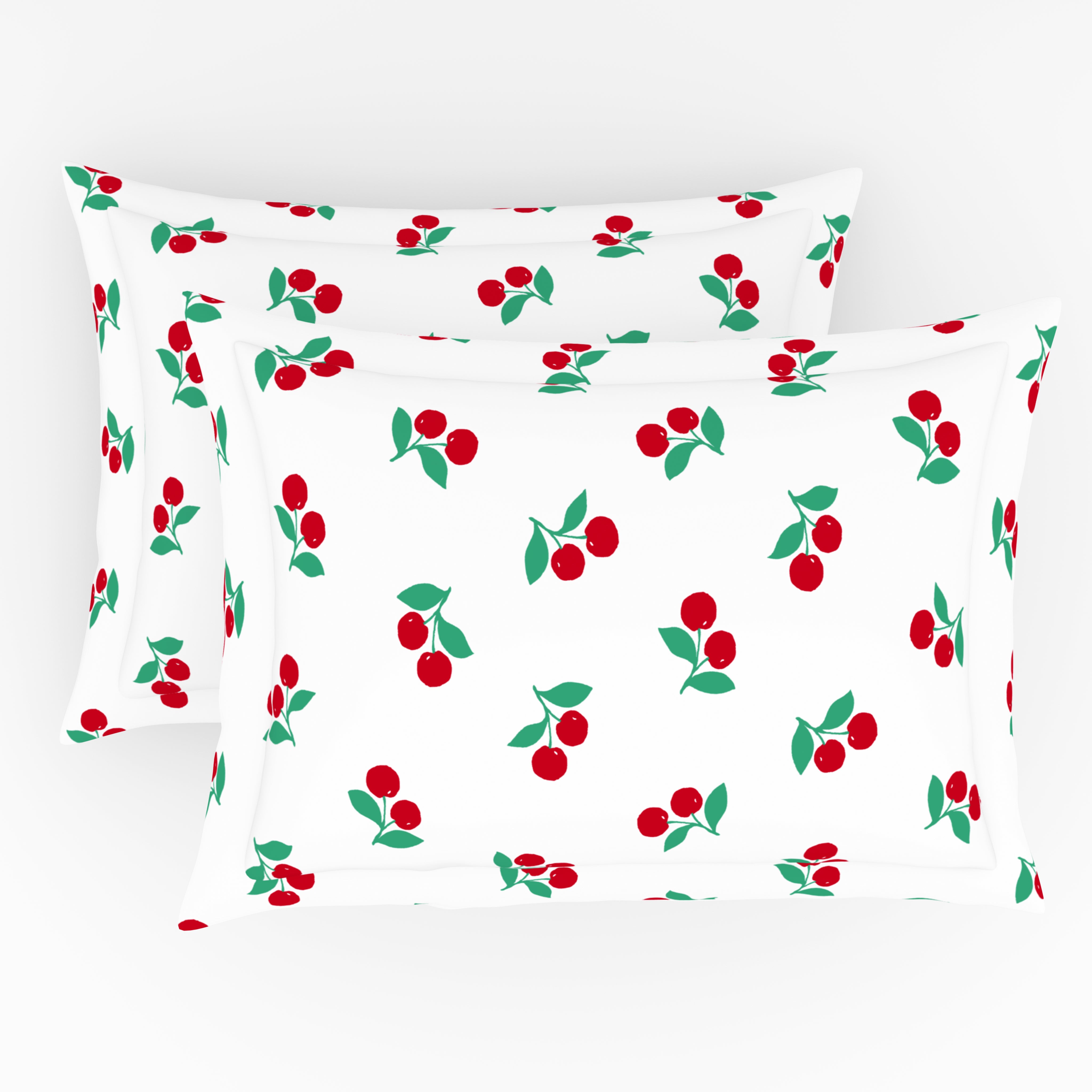 Himeya Elegant | Single Bedsheet Set | 190 TC Cotton -  Foliage Cherries-Red