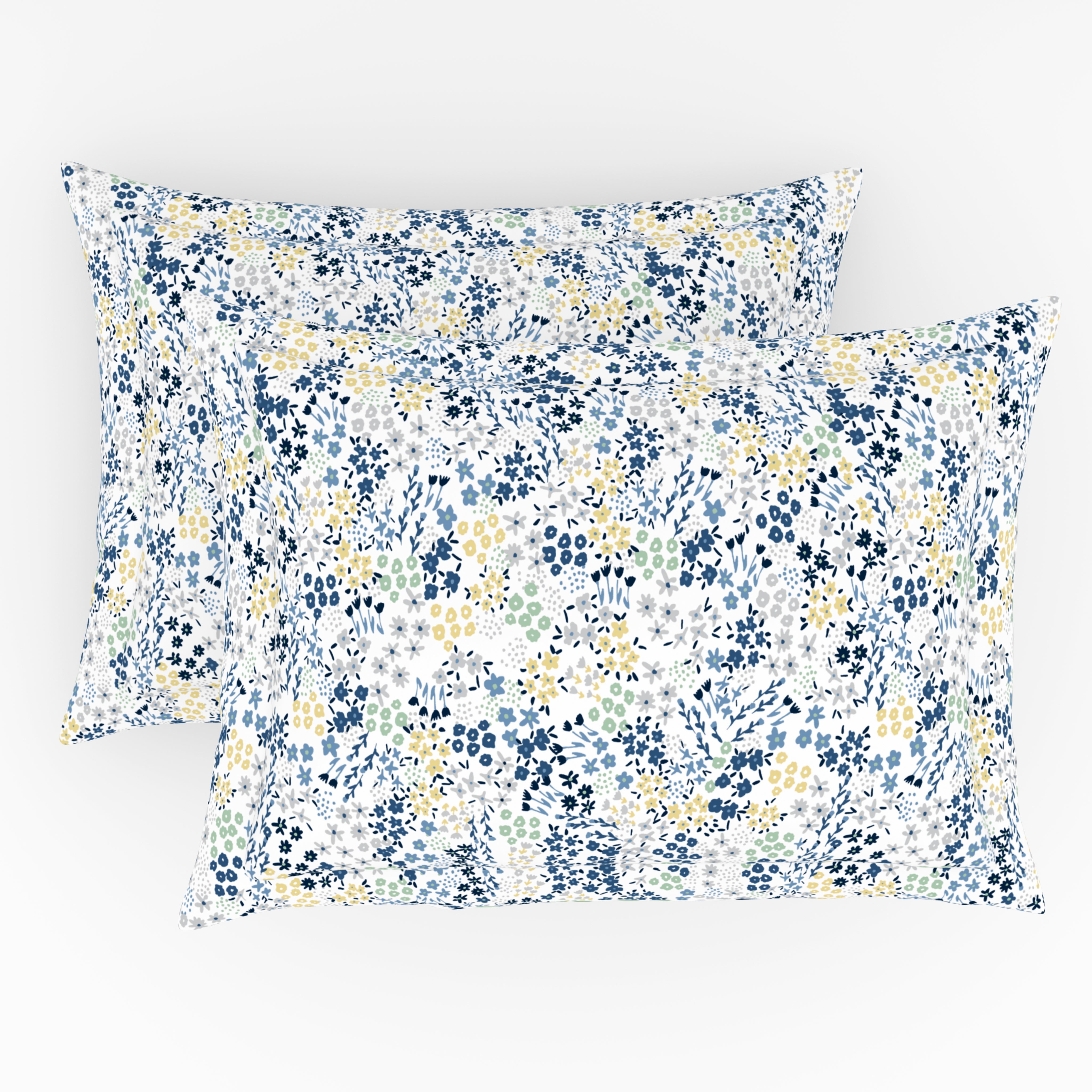 Himeya Elegant | Single Bedsheet Set | 190 TC Cotton -  Multi Ditsy Floral-Blue
