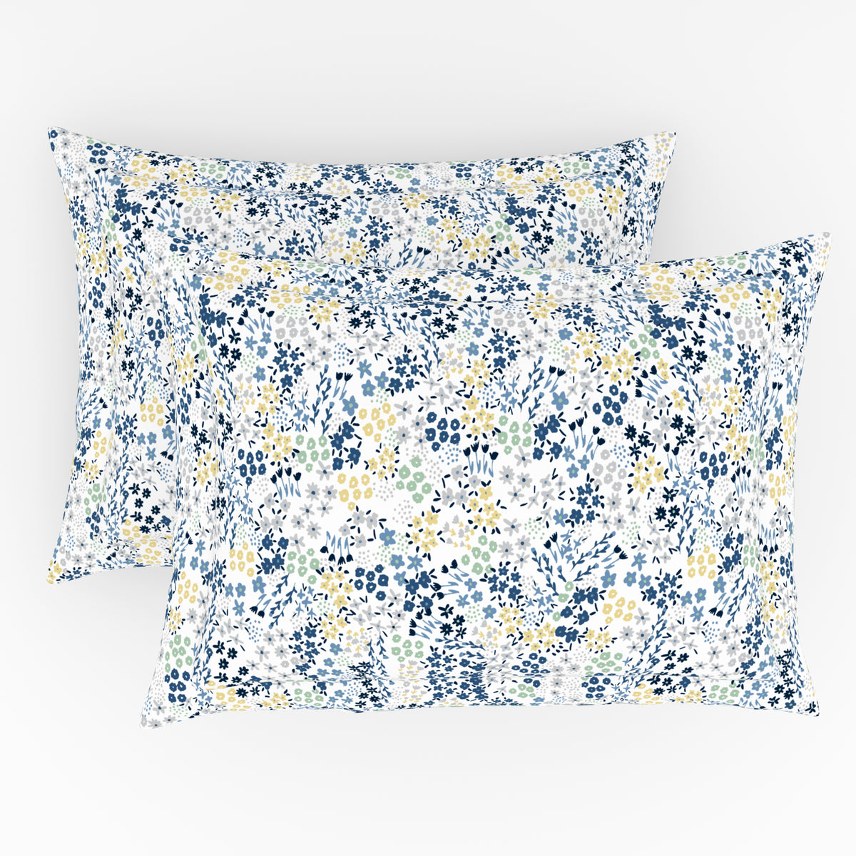 The Elegant Collection | Printed Single Bedsheet Set | 190 TC Cotton | Multi Ditsy Floral-Blue
