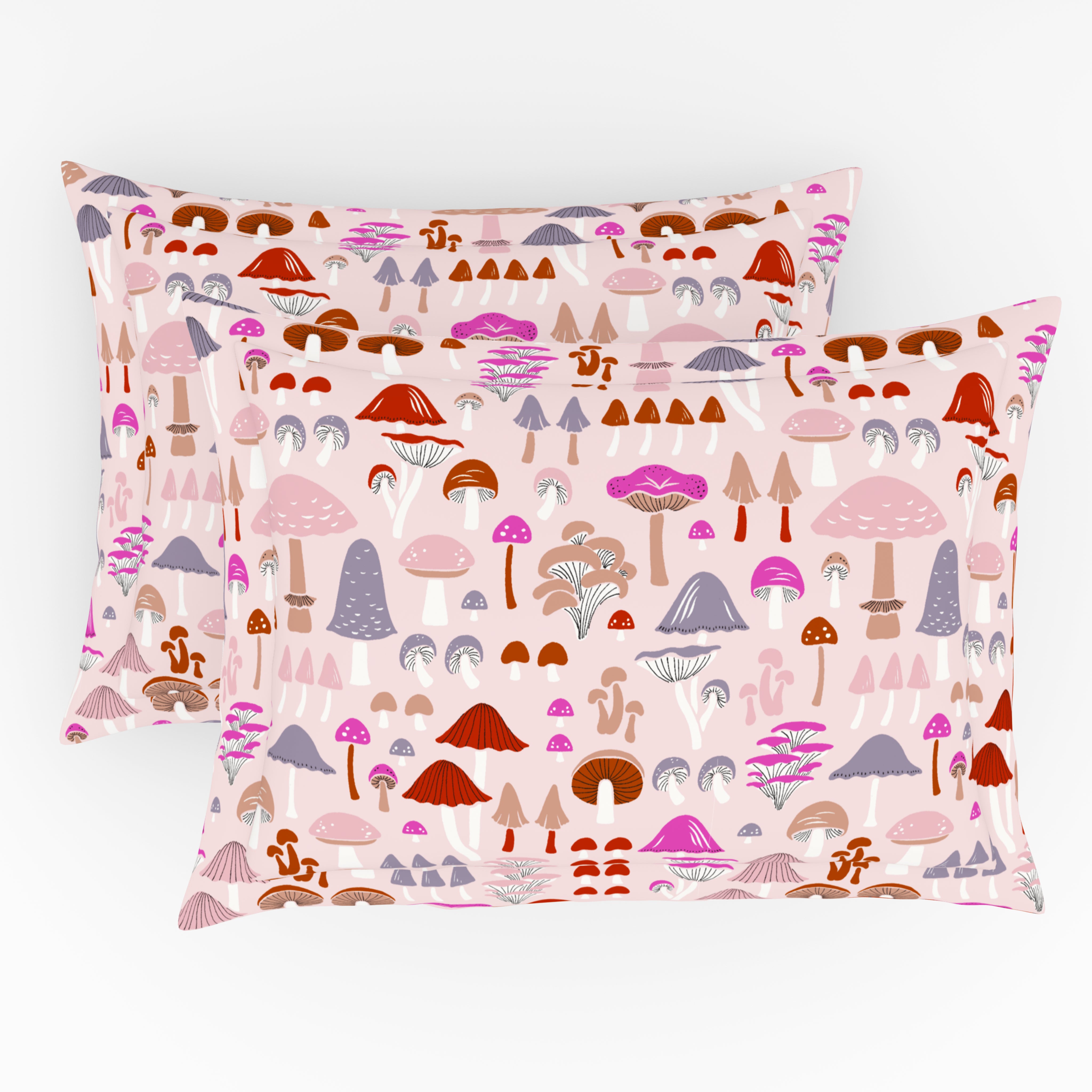 Himeya Elegant | Single Bedsheet Set | 190 TC Cotton -  Mushroom-Pink