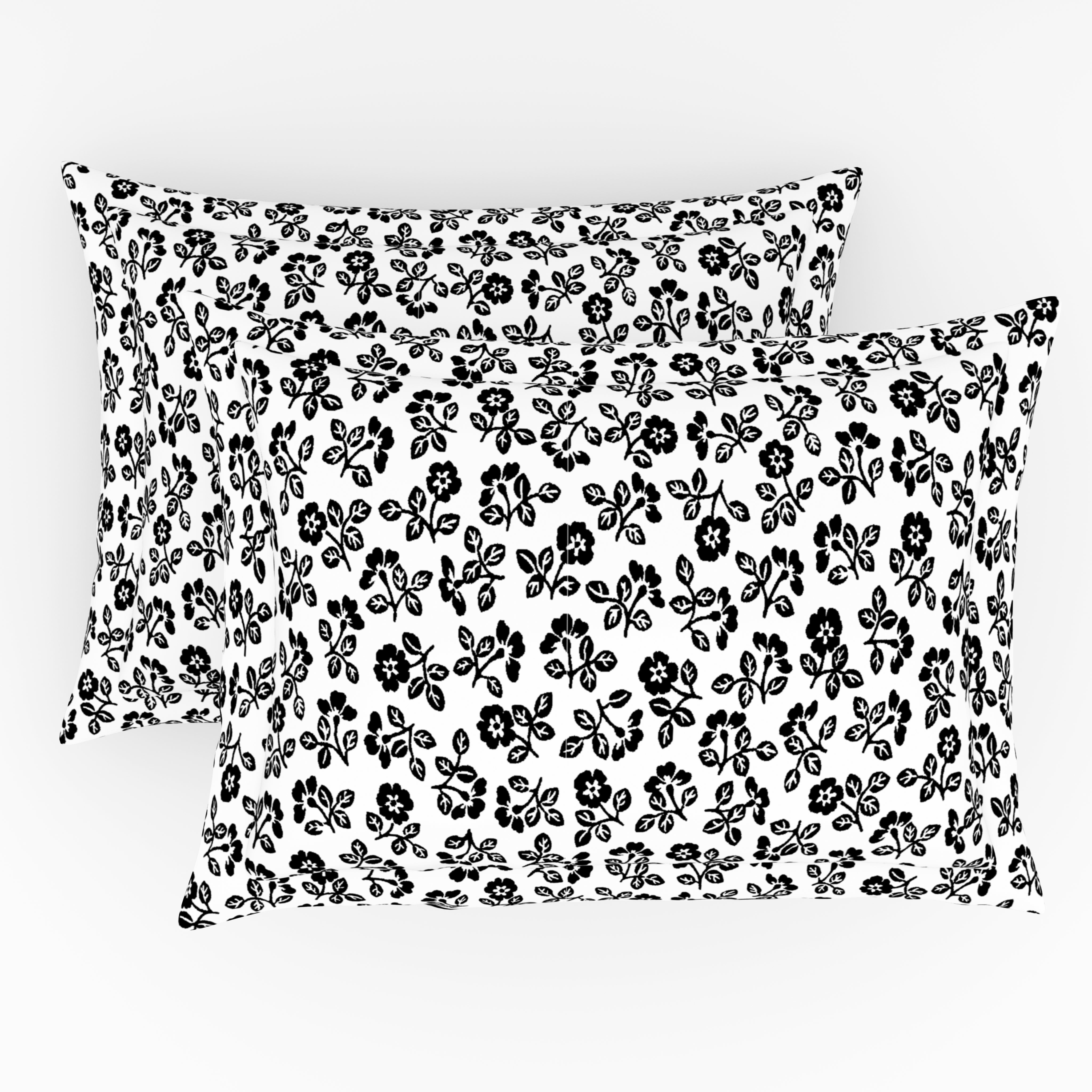 Himeya Elegant | Single Bedsheet Set | 190 TC Cotton -  Plain Ditsy-Black