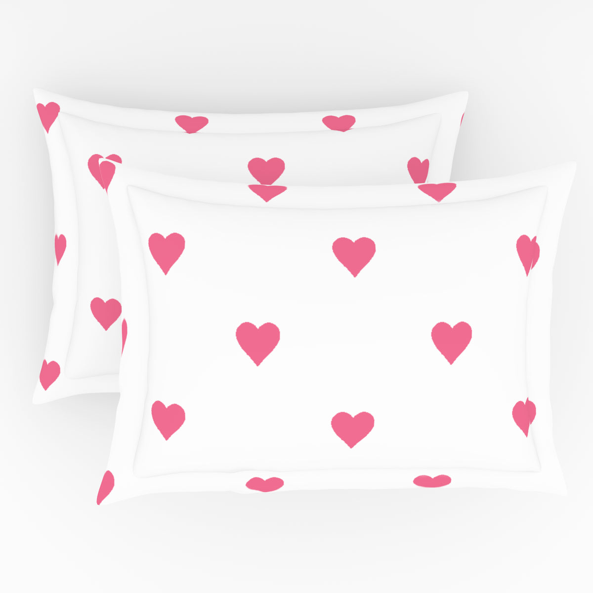 The Elegant Collection | Printed Single Bedsheet Set | 190 TC Cotton | Pin Hearts-Pizzazz Pink