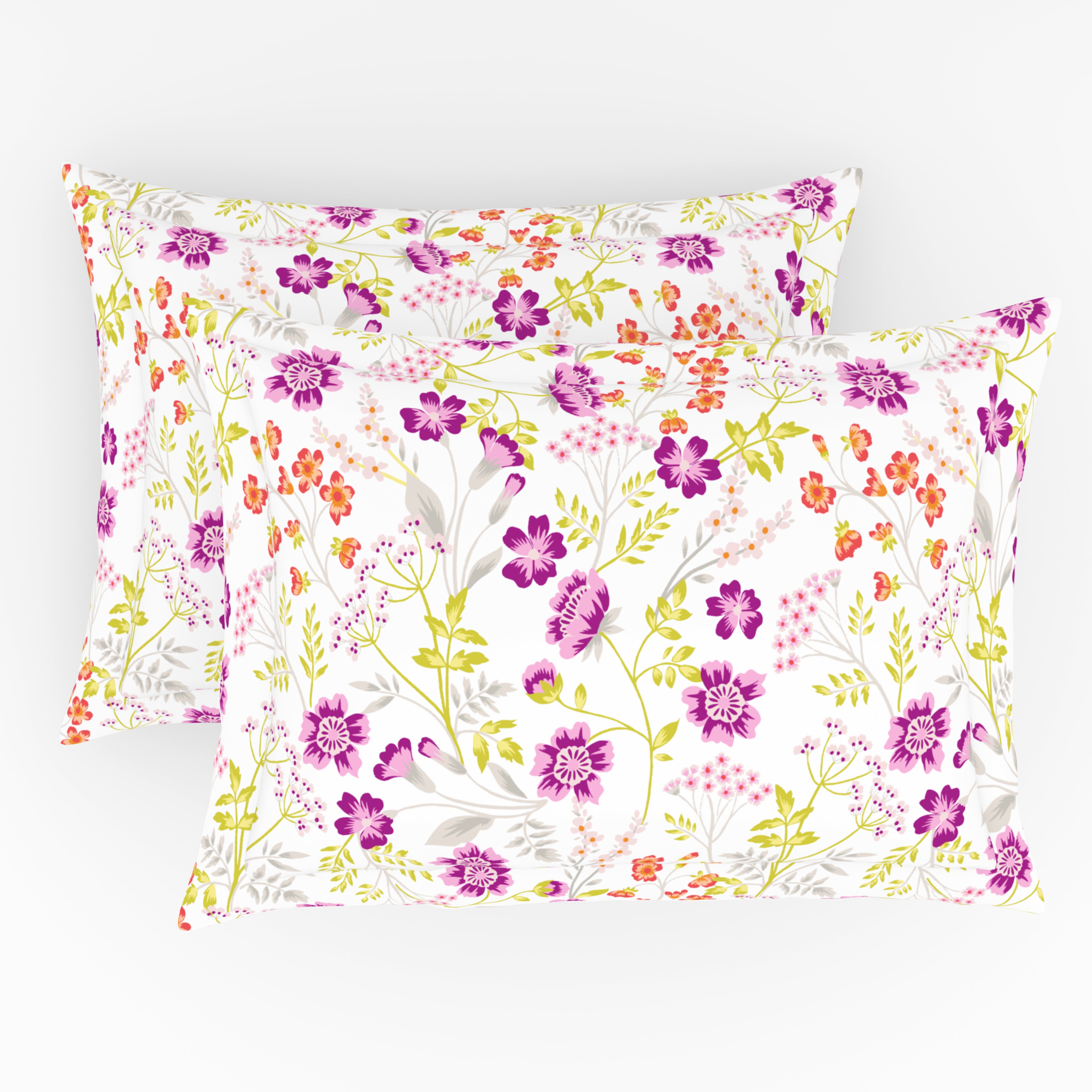 Himeya Elegant | Single Bedsheet Set | 190 TC Cotton -  Terrace(Multi) Floral-Purple