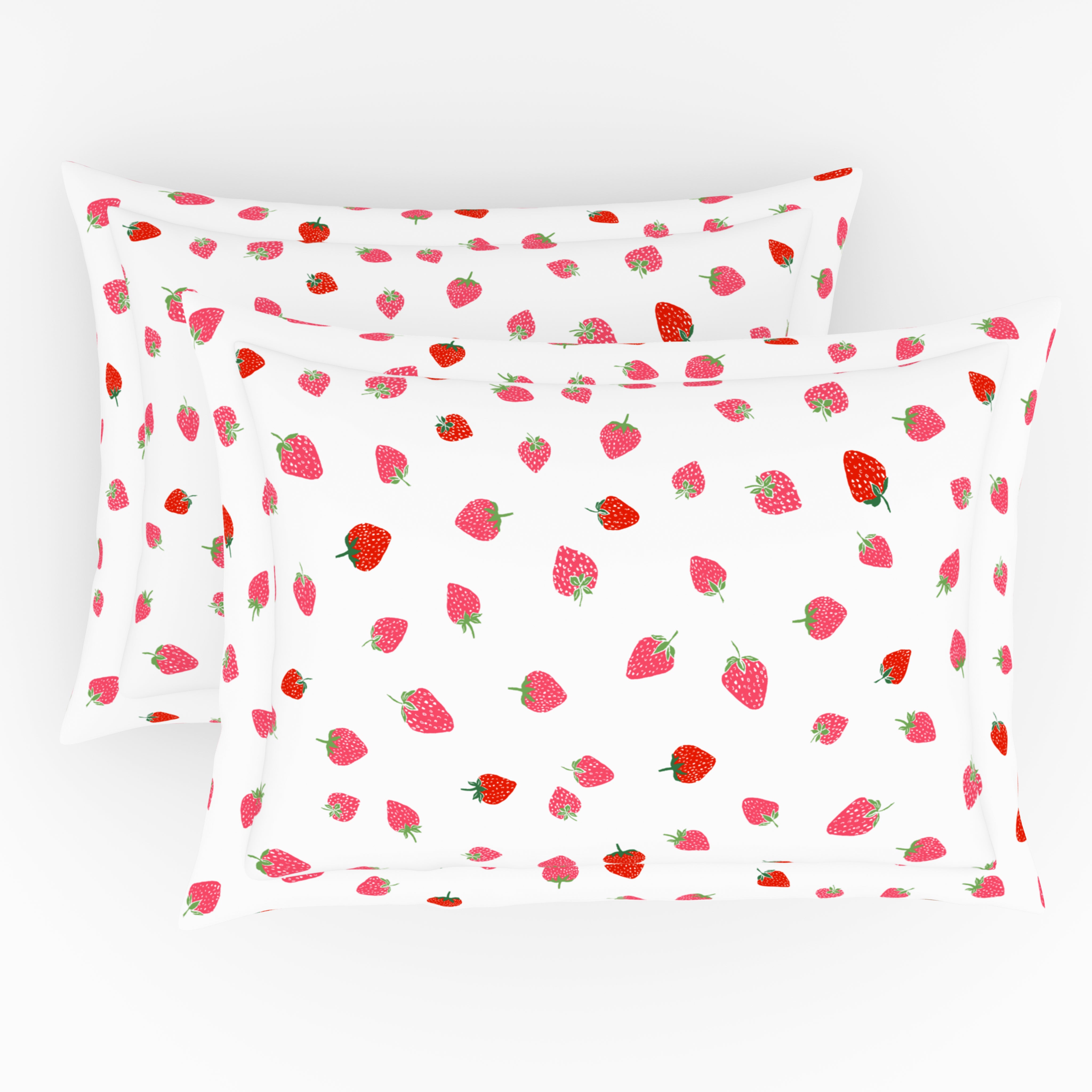 Himeya Elegant | Single Bedsheet Set | 190 TC Cotton -  Tossed Strawbery-Red