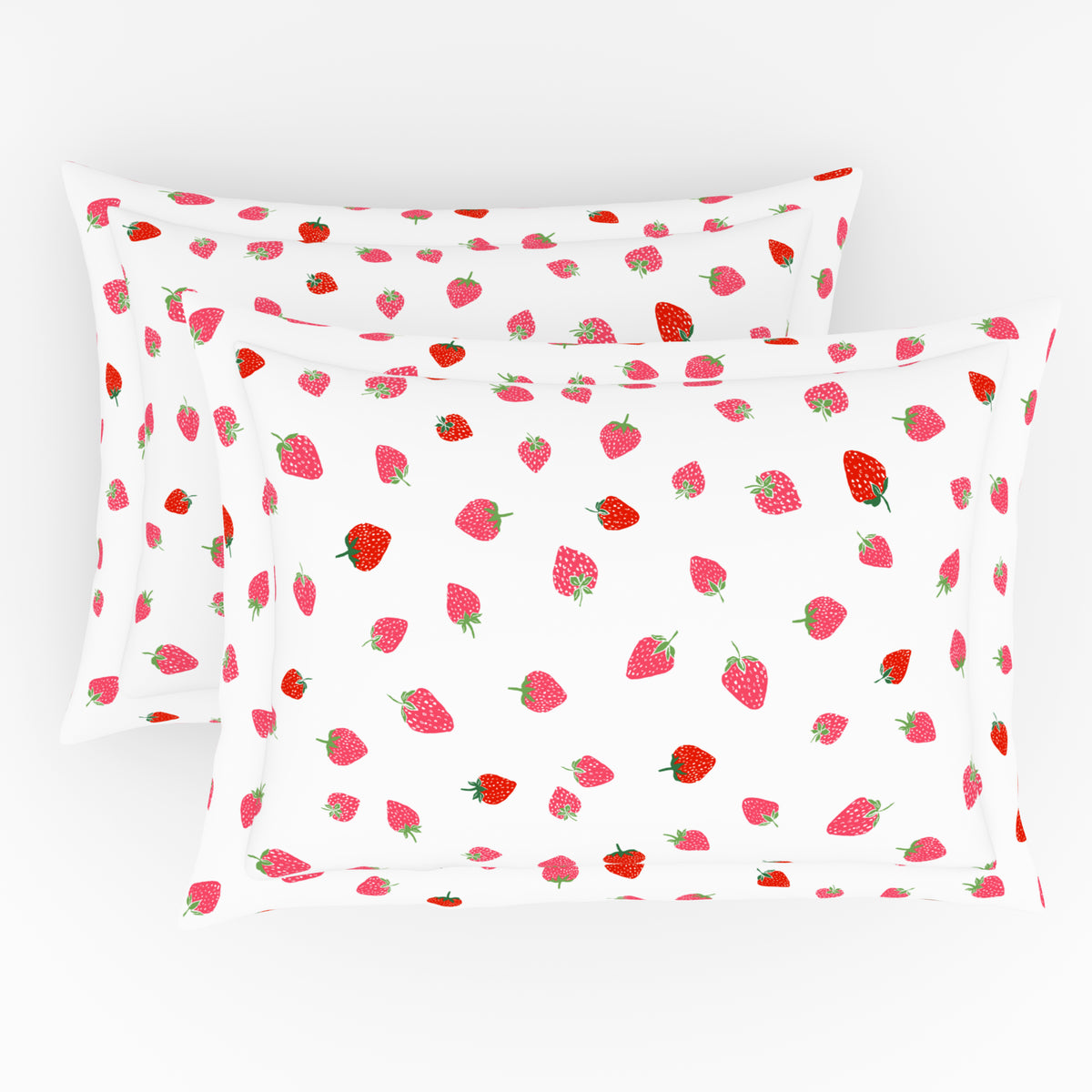 The Elegant Collection | Printed Single Bedsheet Set | 190 TC Cotton | Tossed Strawbery-Red