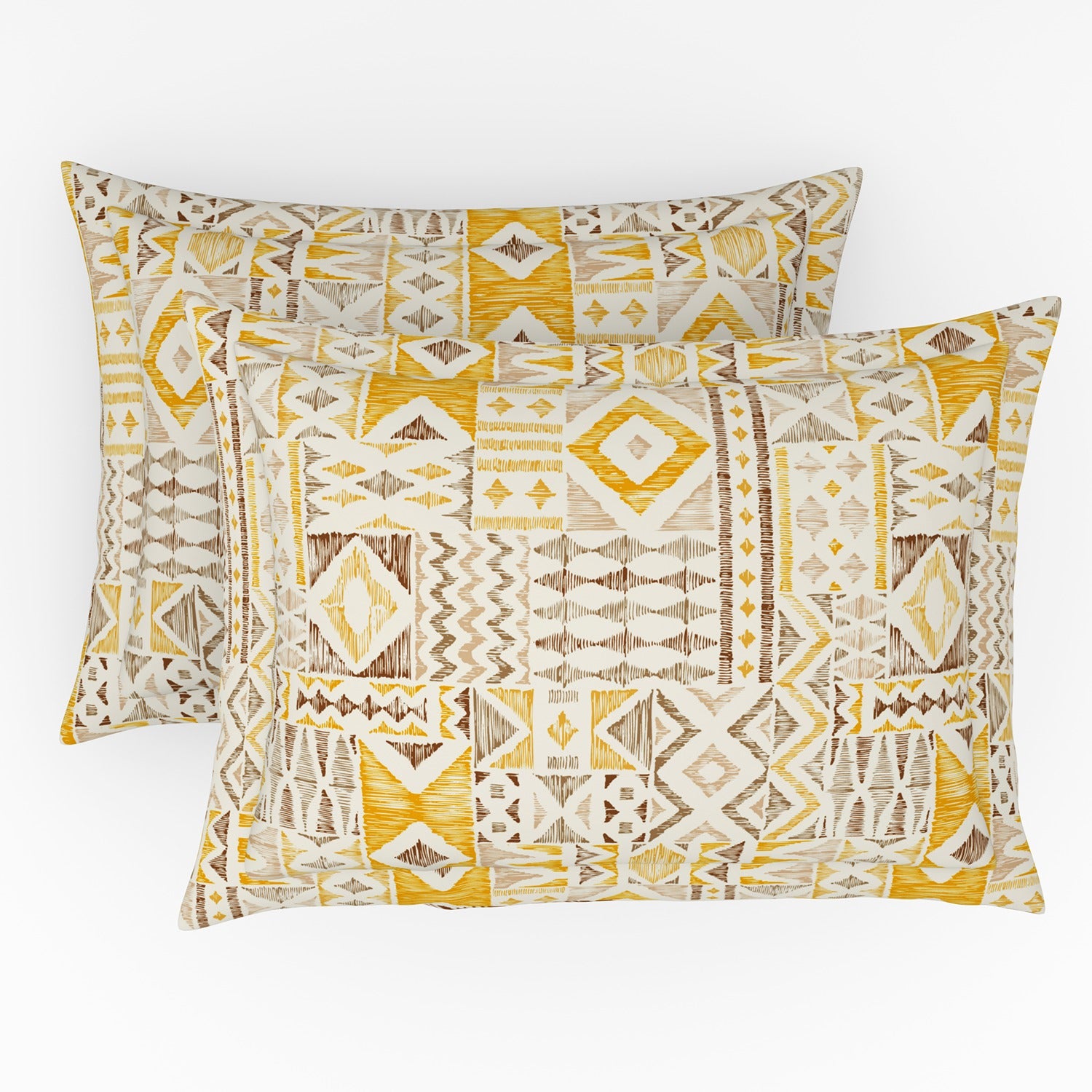The Elite Collection | Printed King Bedsheet Set | 180 TC Cotton | Bright Gold