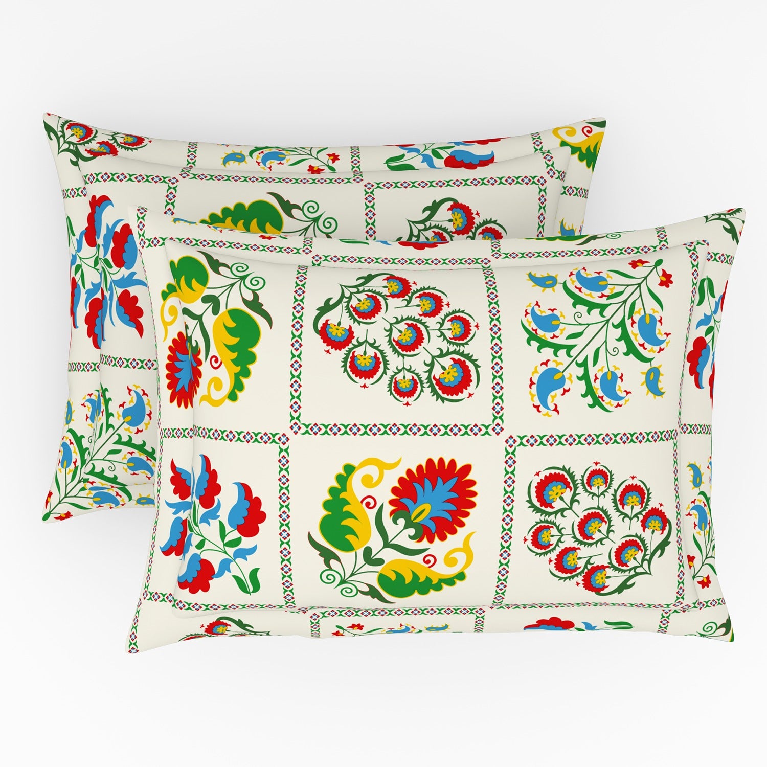 The Elite Collection | Printed King Bedsheet Set | 180 TC Cotton | Winter White