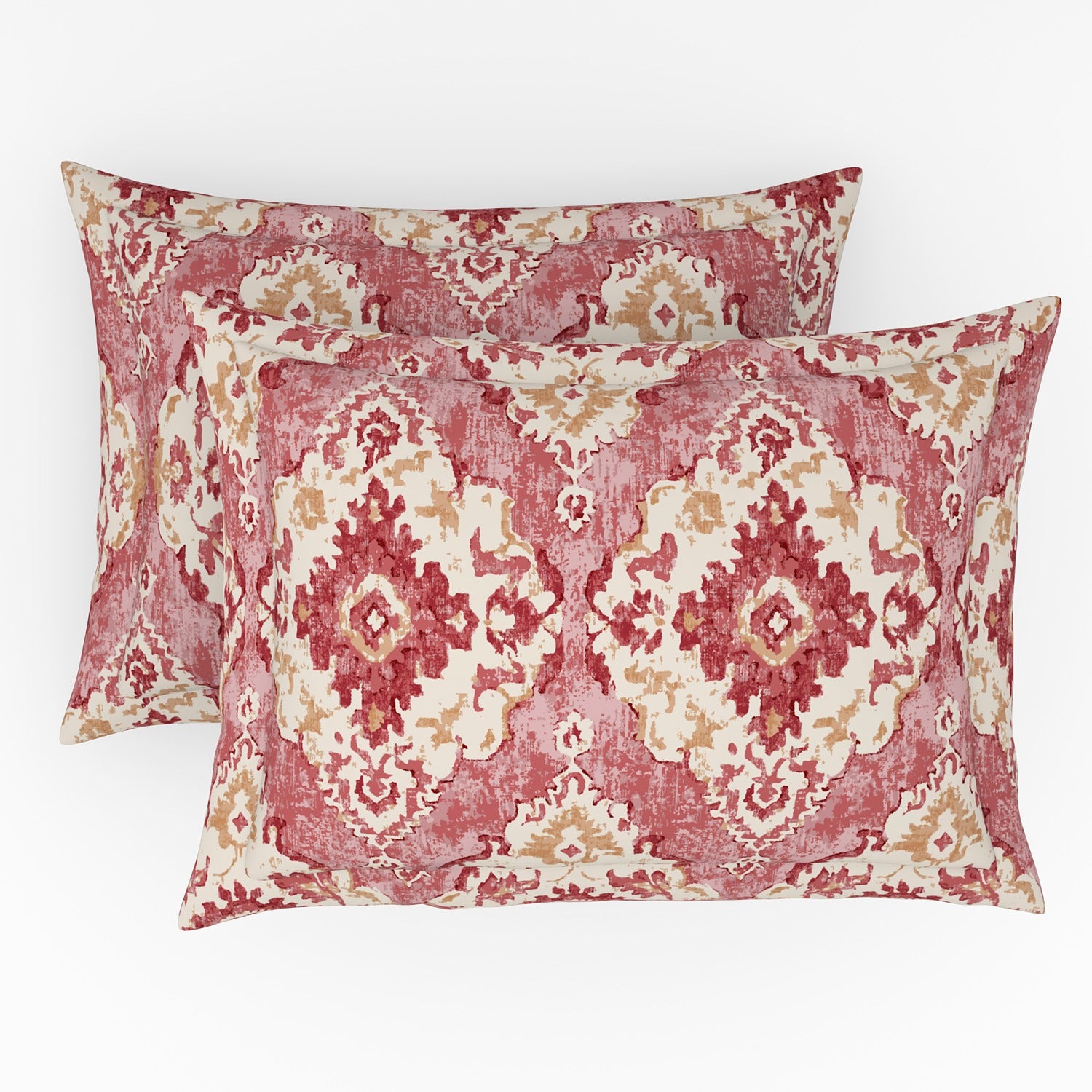 The Elite Collection | Printed King Bedsheet Set | 180 TC Cotton | Rosewood Red