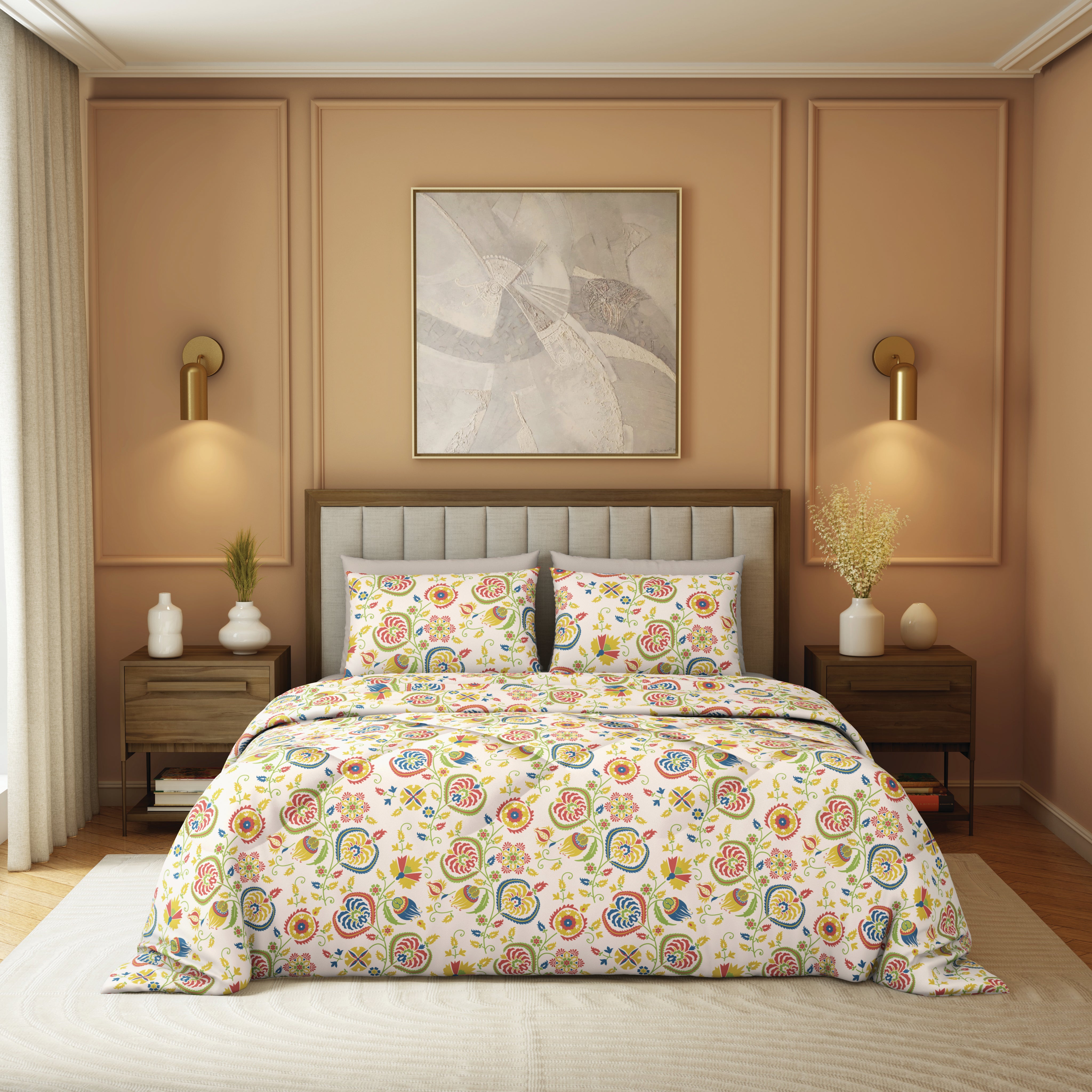 Elite Collection, Heritage | Double Comforter | 180 TC Cotton - Ochre Yellow - by Himeya