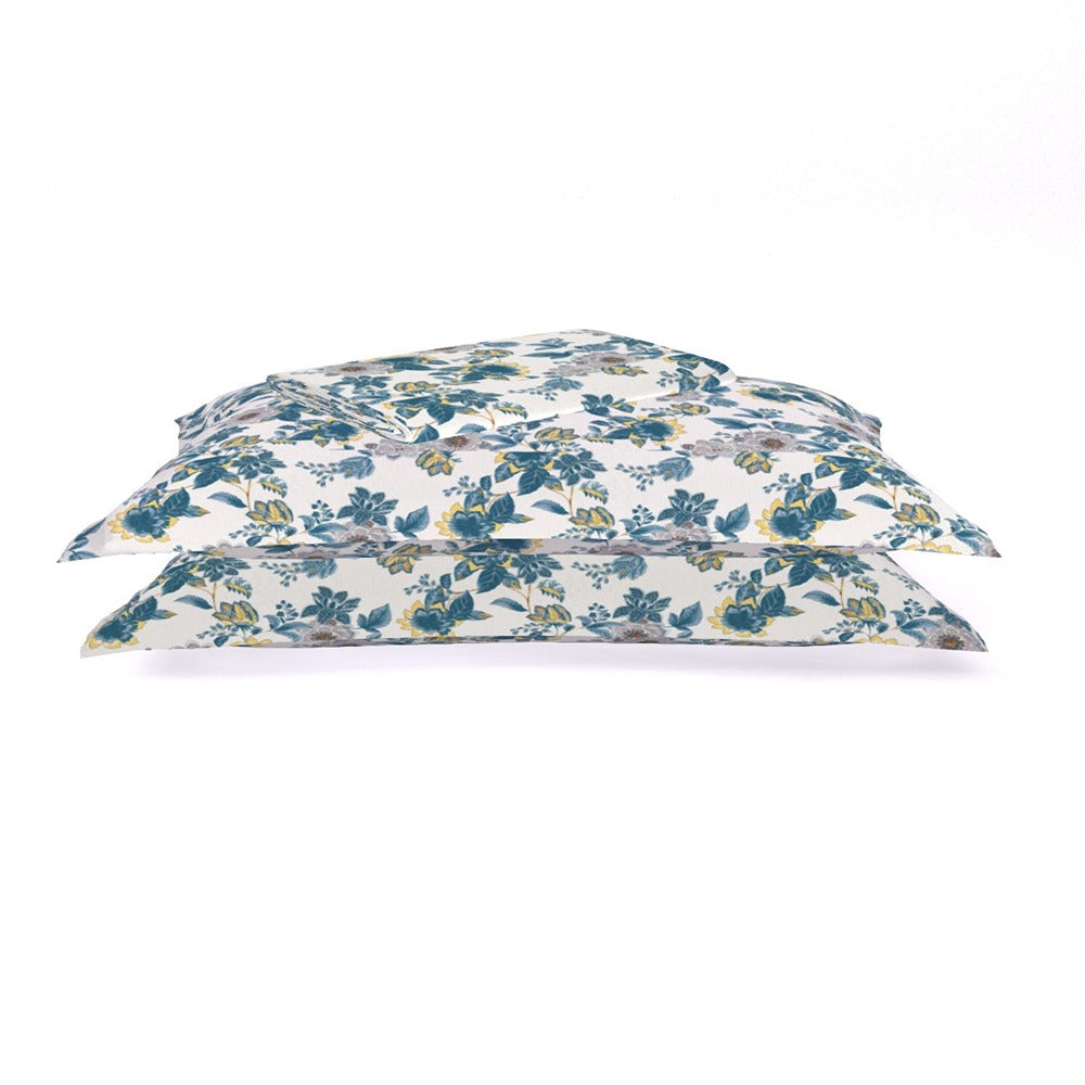 Himeya 144 TC 100% Cotton Percale Rotary Jade Garden - Double Bedsheet Set (Multi)