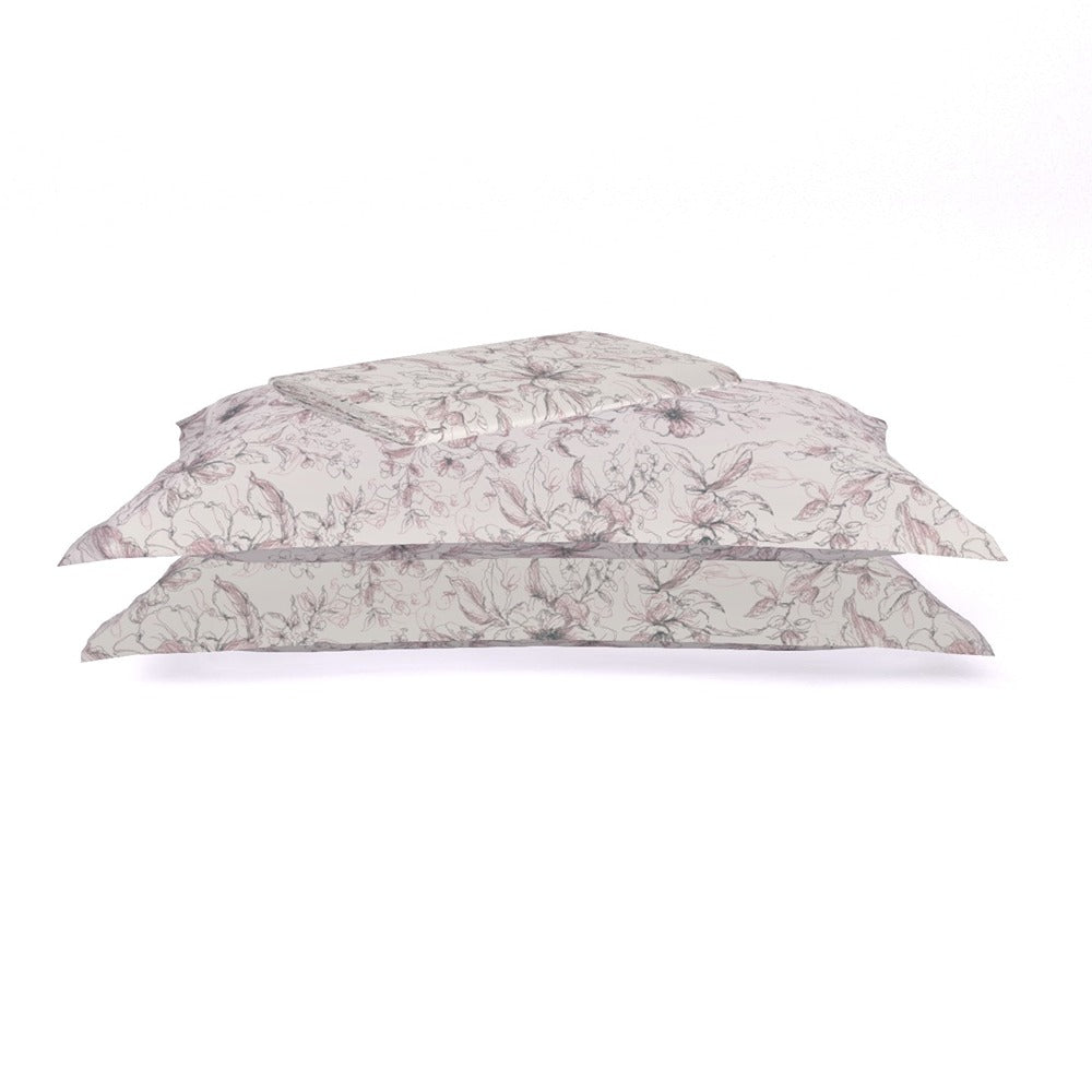 Himeya 180 TC 100% Cotton Percale Rotary Bouquet Of Flowers - King Bedsheet Set (Cinder Rose)