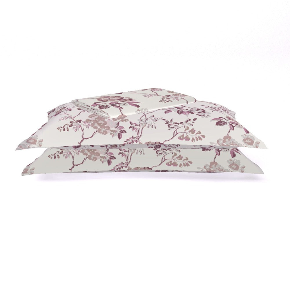 Himeya 180 TC 100% Cotton Percale Rotary Chin-Chintz - King Bedsheet Set (Pink Orchid)