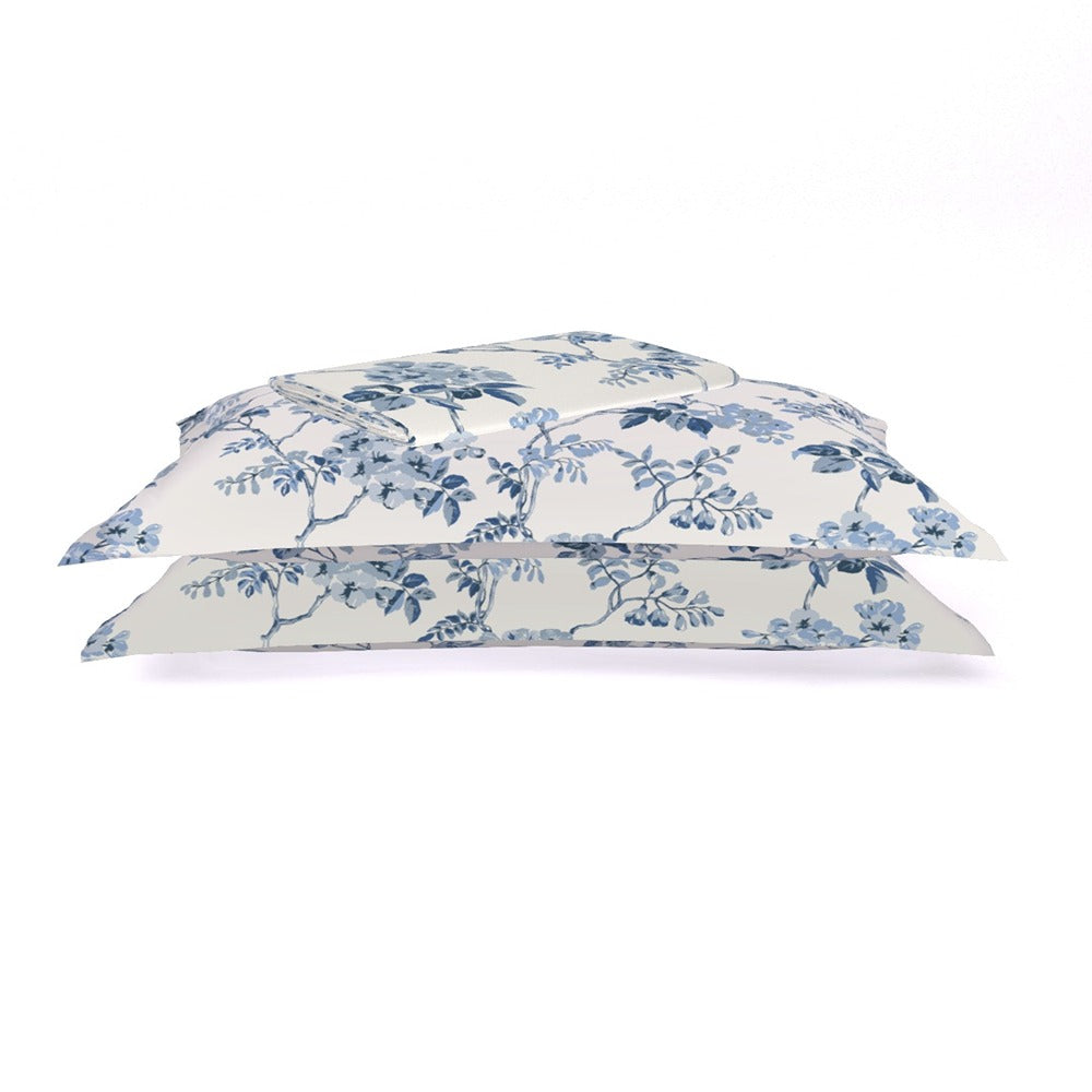 Himeya 180 TC 100% Cotton Percale Rotary Chin-Chintz - King Bedsheet Set (Indigo Orchid)