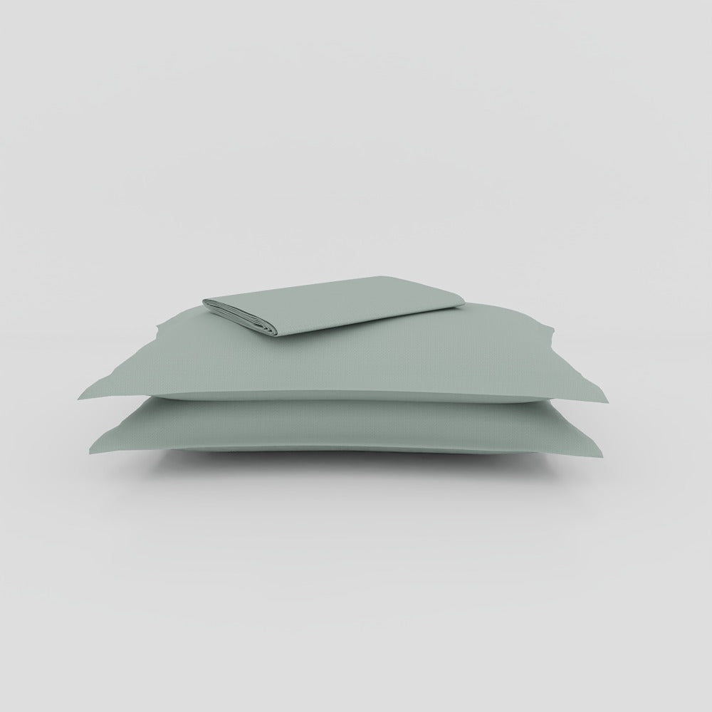 Himeya 300 TC 100% Cotton Sateen Solid Gold Solid - King Bedsheet Set (Desert Sage)