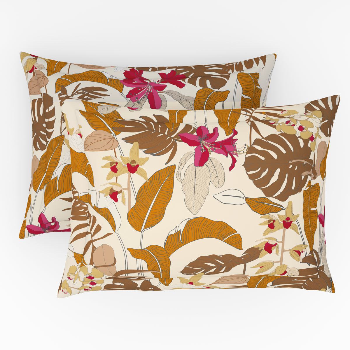 The Elite Collection | Printed King Bedsheet Set | 180 TC Cotton  | Golden Brown by Himeya