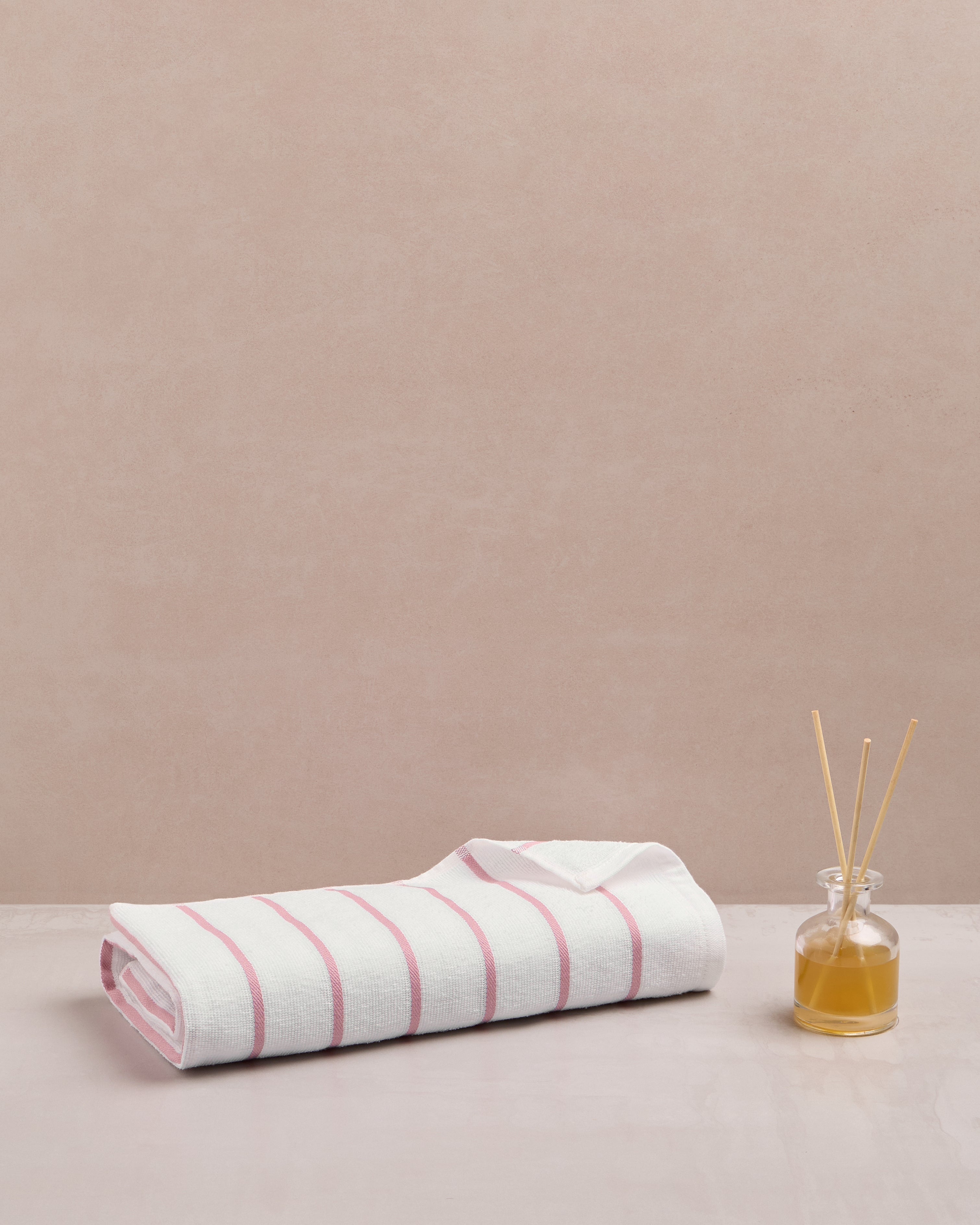Comfort Collection, Ribbon Stripe | Bath Towel | 300 GSM 100% Cotton - Flamingo Pink by Himeya