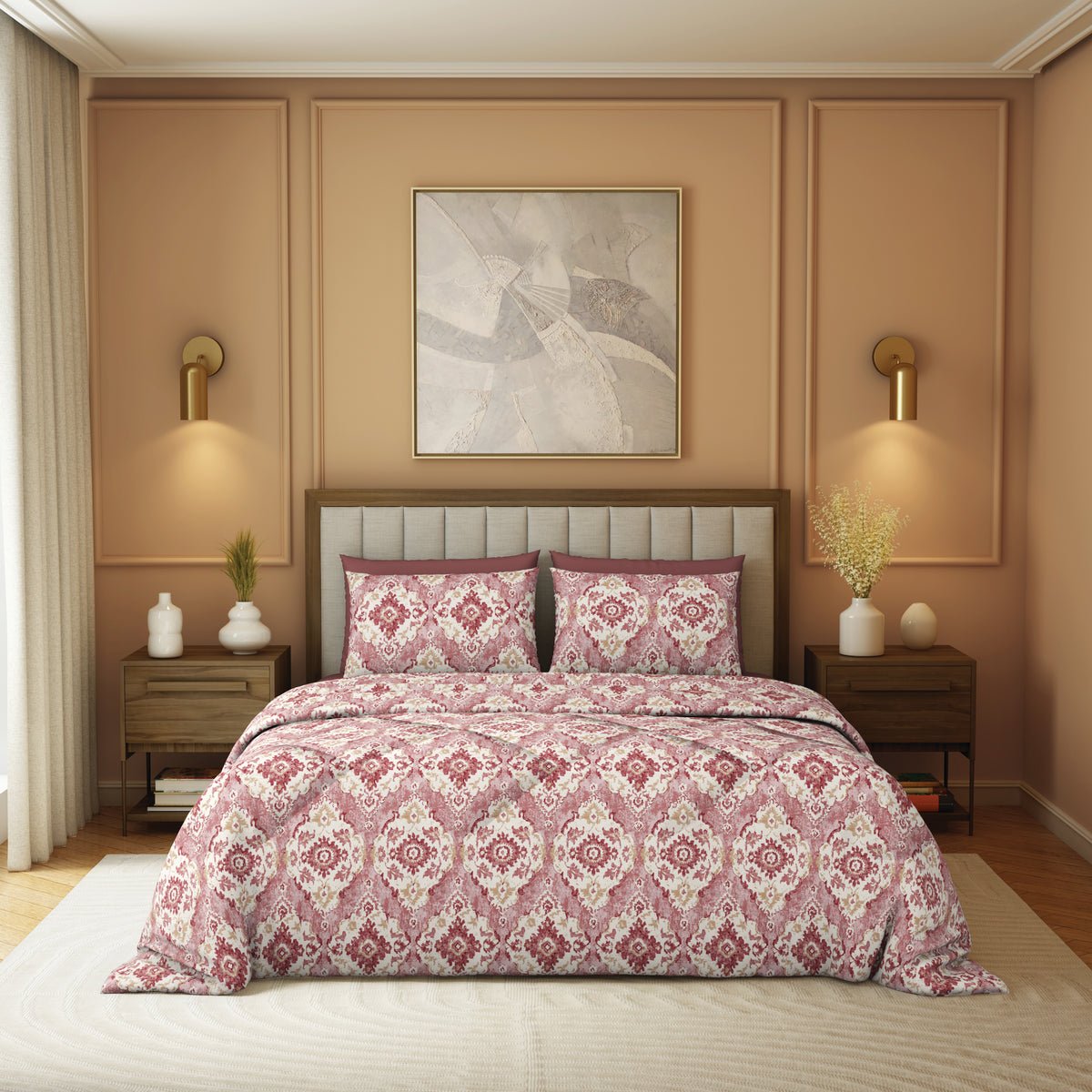 Elite Collection, Heritage | Double Comforter | 180 TC Cotton - Rosewood Red - by Himeya