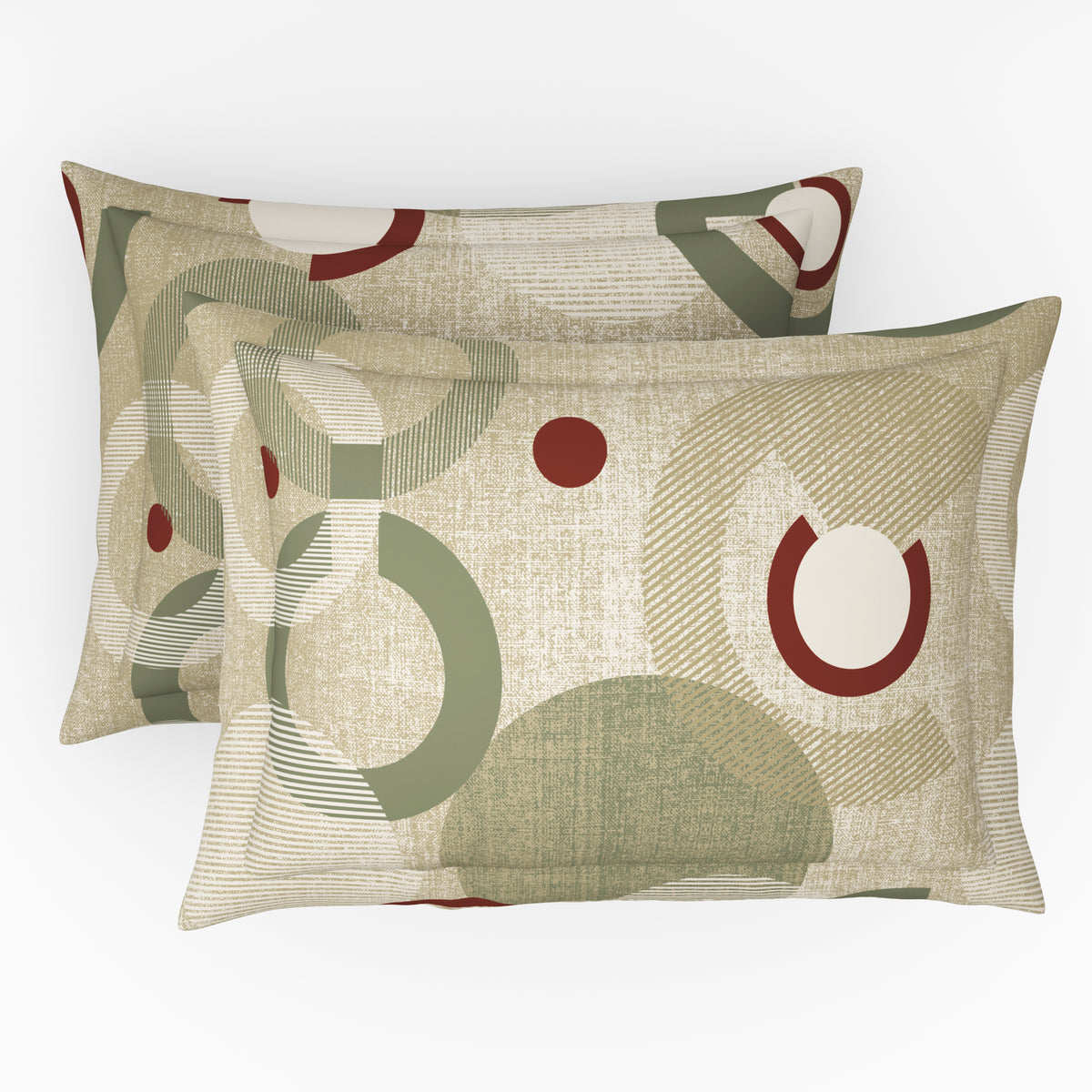 The Comfort Collection | Printed King Bedsheet Set | 120 TC Cotton | Dusty Olive