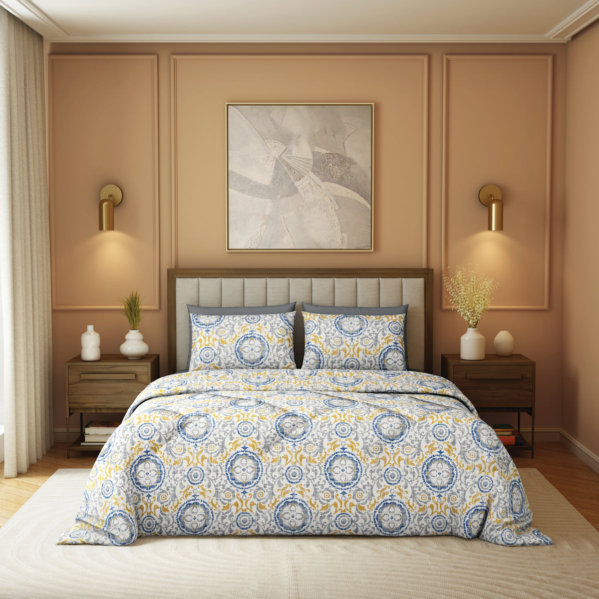 Elite Collection, Heritage | Double Comforter | 180 TC Cotton - Royal Blue - by Himeya