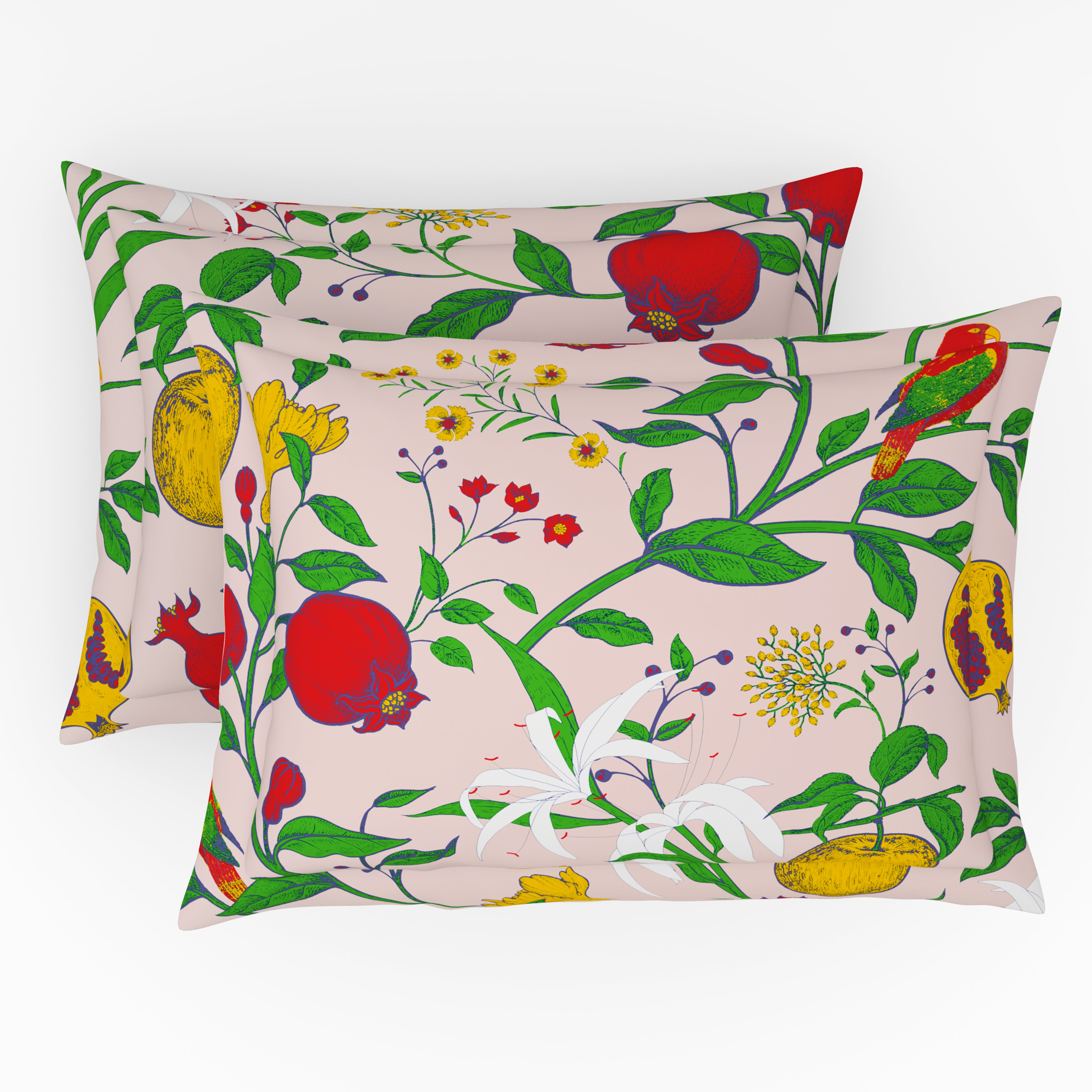 Elite Collection, Botanical Wonder | Printed King Bedsheet Set | 180 TC Cotton -Carmine Red  by Himeya