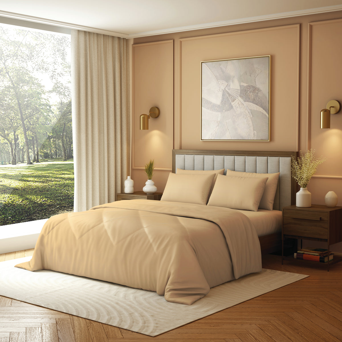 Elite Collection, Elements | Double Comforter | 190 TC Cotton - Sandal Wood - by Himeya