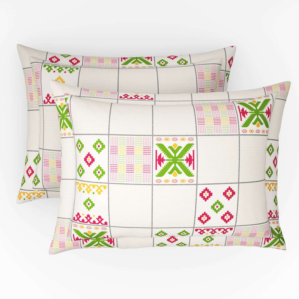 The Comfort Collection | Printed King Bedsheet Set | 144 TC Cotton | Fuschia Pink