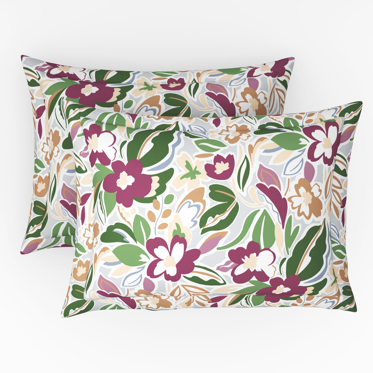 The Comfort Collection | Printed King Bedsheet Set | 120 TC Cotton | Berry Purple