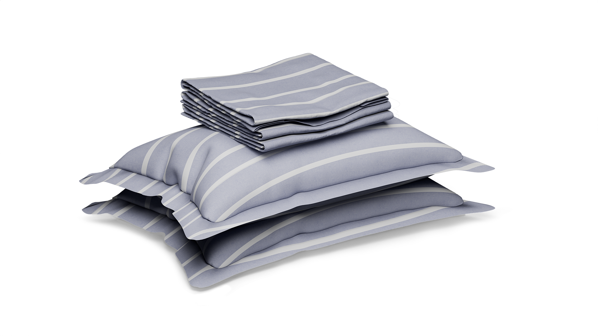 The Exclusive Collection | Printed Double Bedsheet Set | 144 TC Cotton | Chambary Stripe