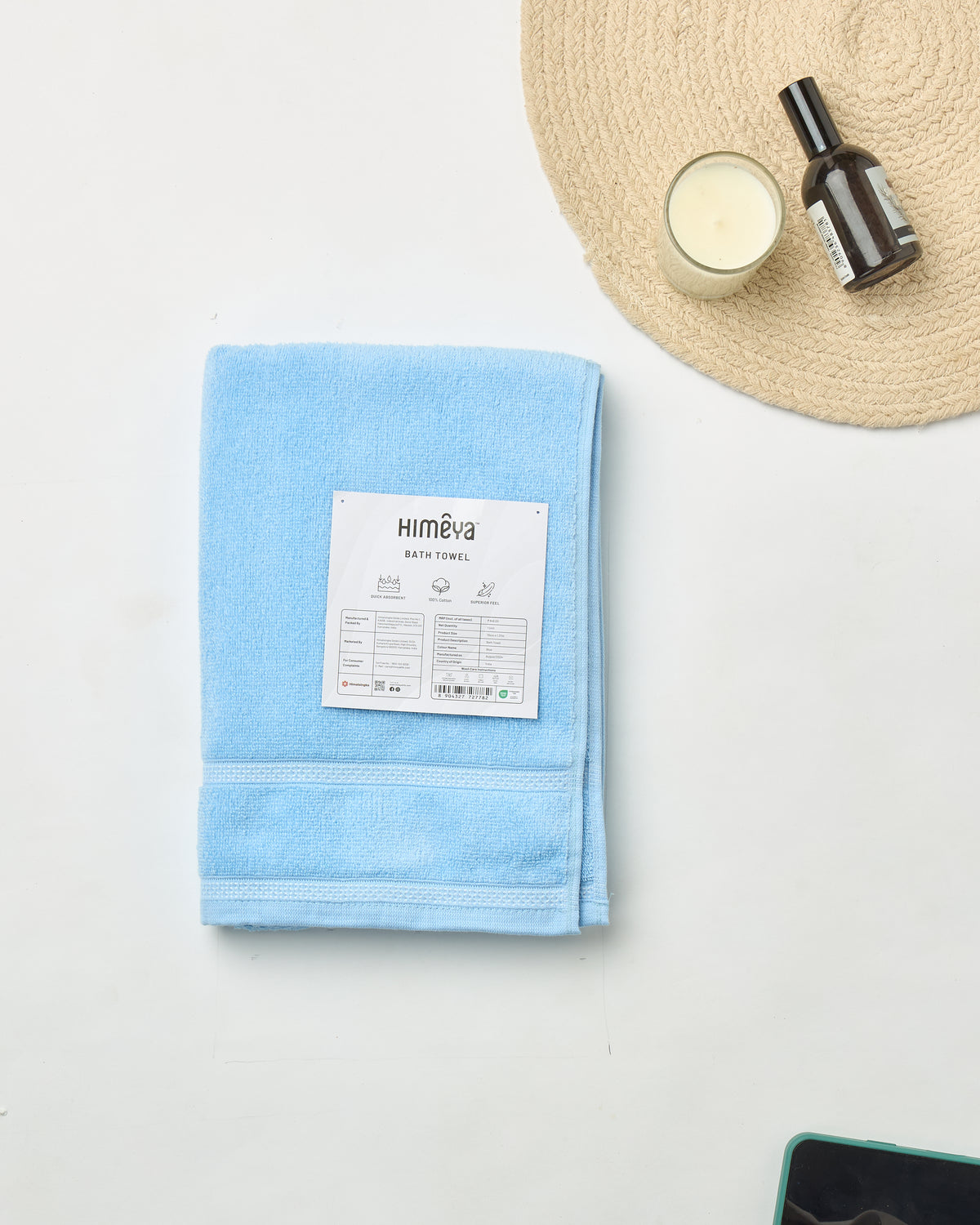 Zero Twist Cotton | Bath Towel (Pack of 2) | 350 GSM | Blue