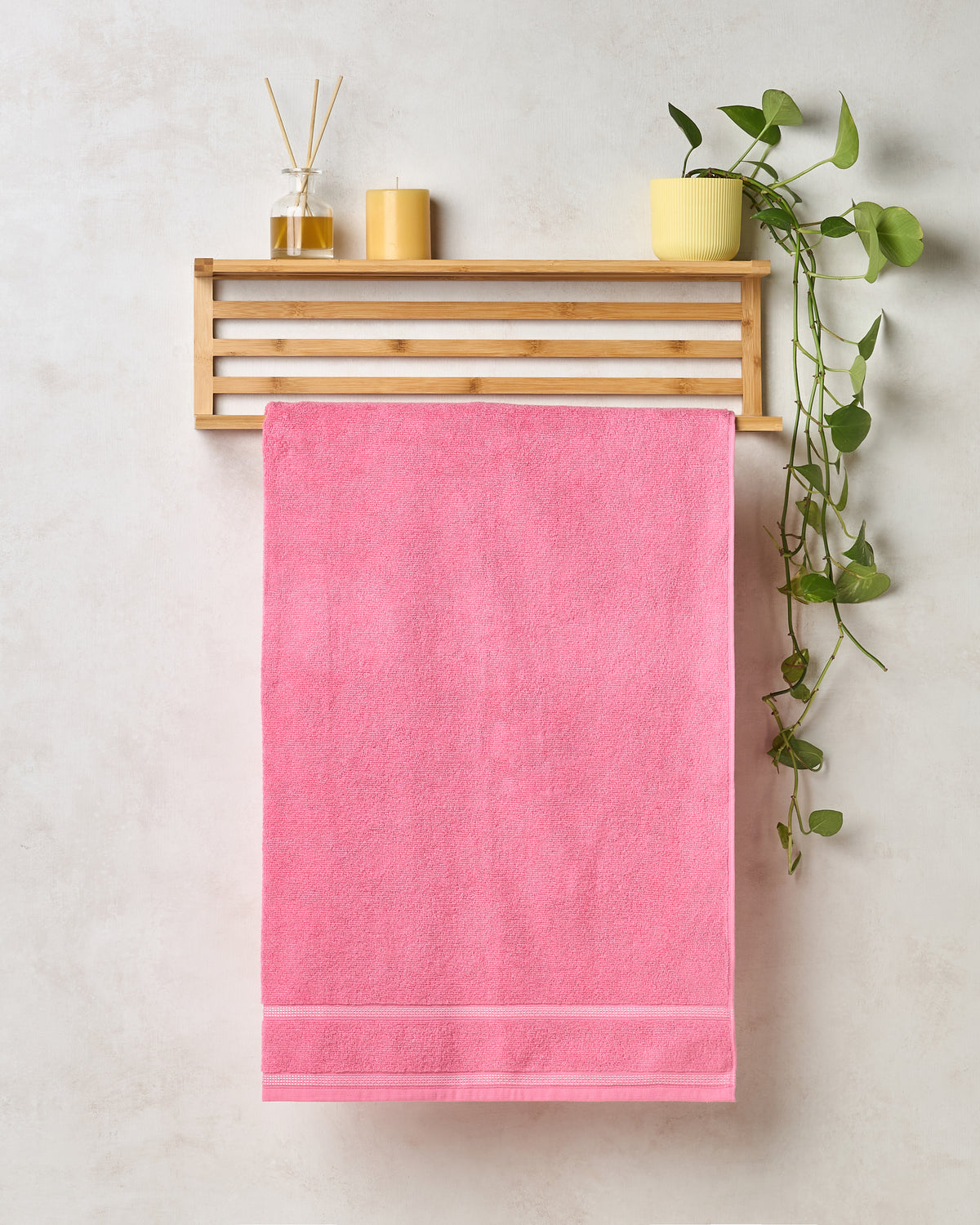 Zero Twist Cotton | Bath Towel | 350 GSM | Pink